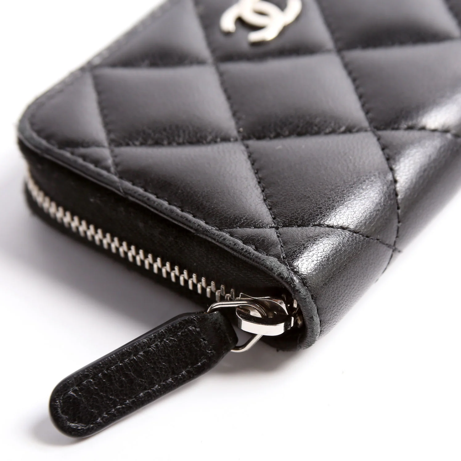 Classic Quilted Zippy Coin Purse Lambskin Black - Image 11