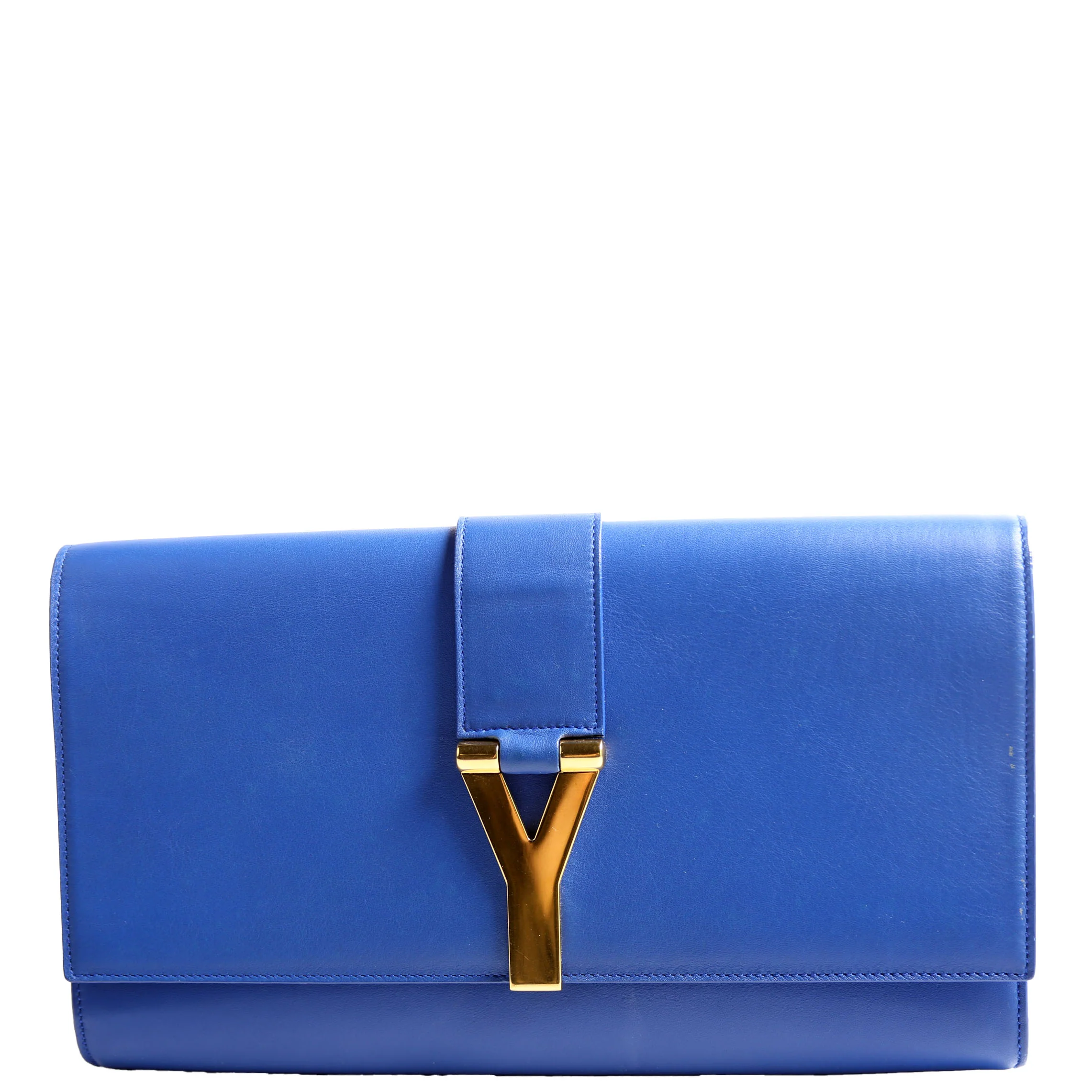 Classic Y Ligne Clutch Smooth Leather 311213 Blue