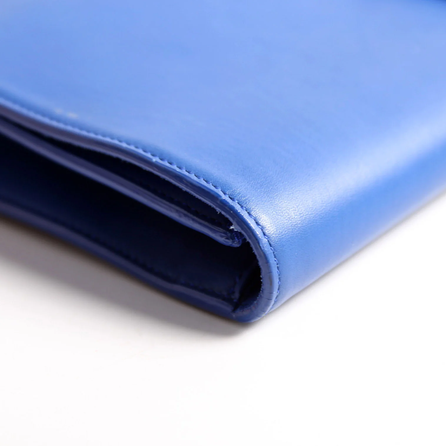 Classic Y Ligne Clutch Smooth Leather 311213 Blue - Image 8