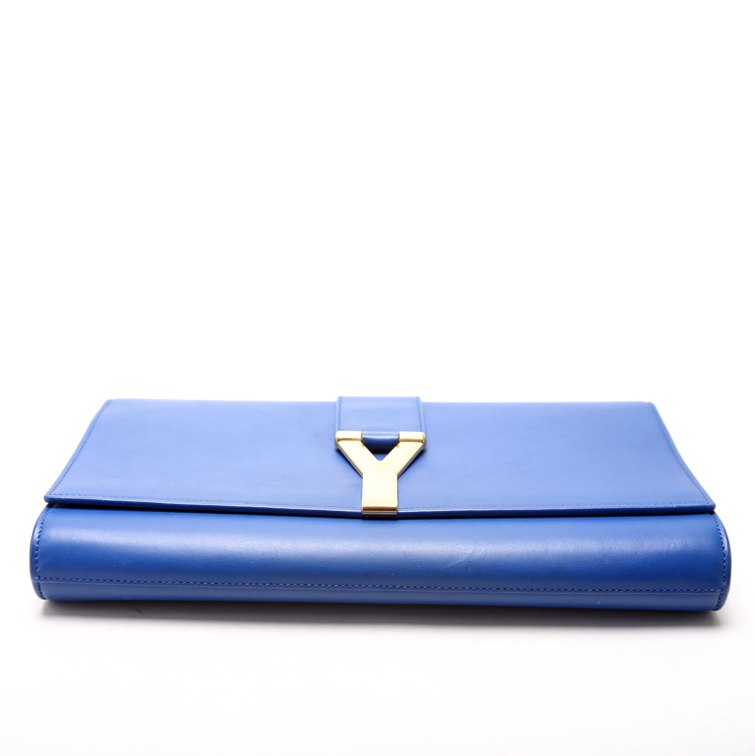 Classic Y Ligne Clutch Smooth Leather Blue - Image 4