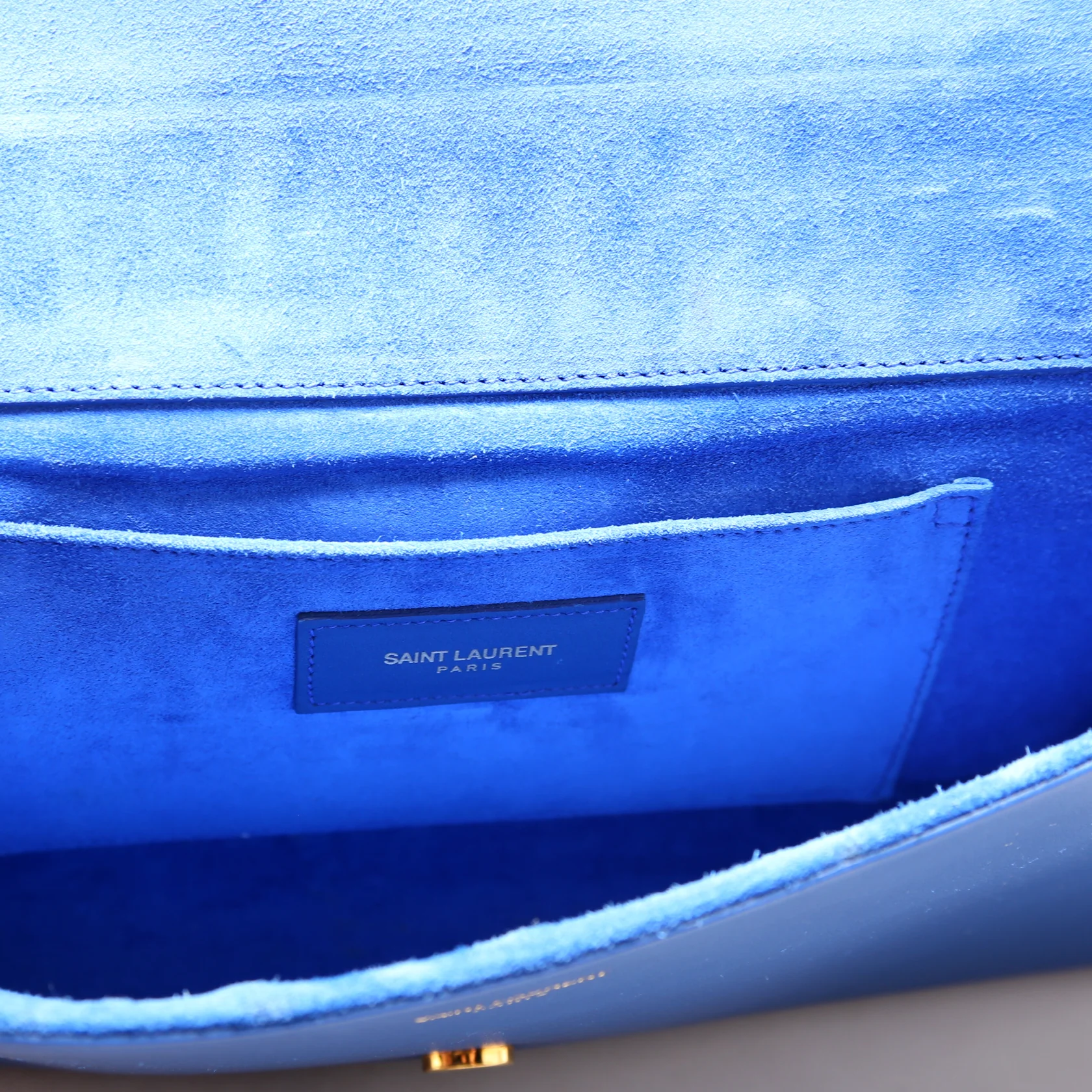 Classic Y Ligne Clutch Smooth Leather Blue - Image 8