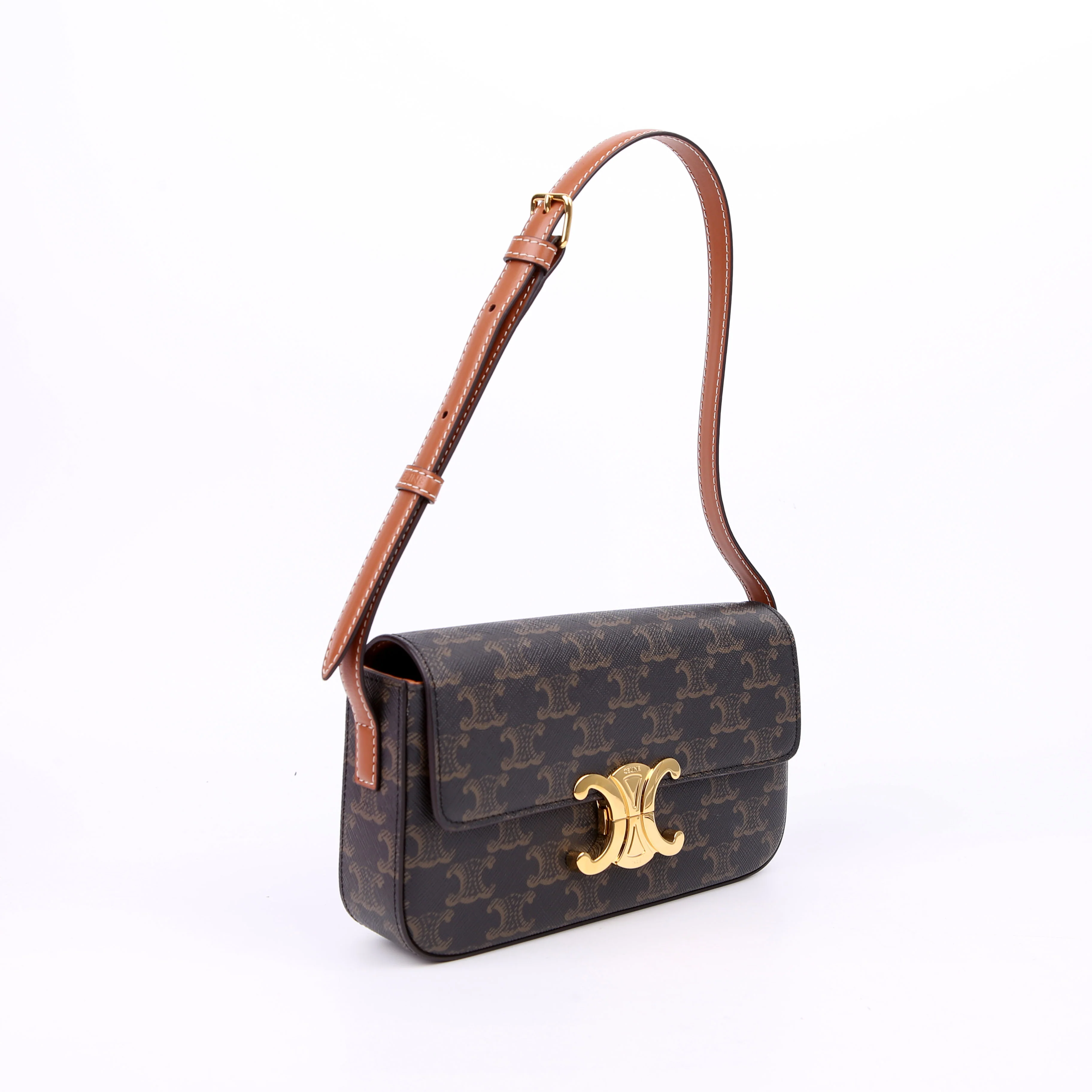 Claude Triomphe Shoulder Bag Canvas/Calfskin Brown - Image 2