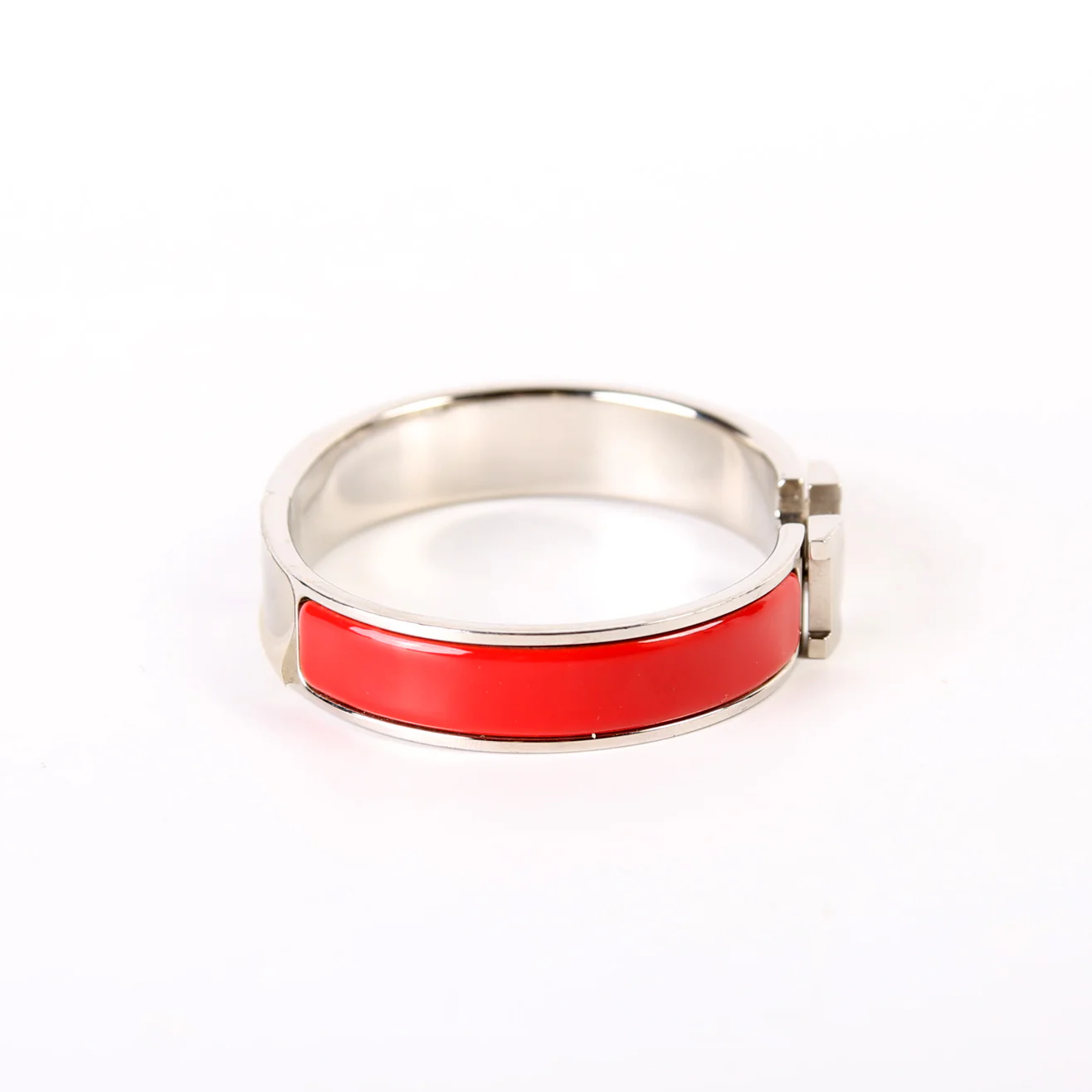 Clic Clac Bracelet Narrow Red/Silver - Image 4