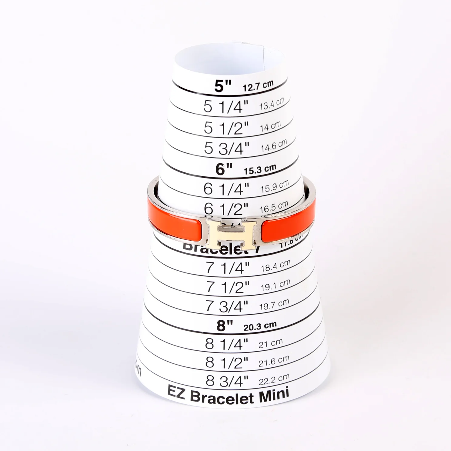 Clic Clac Enamel H Narrow GM Bracelet Orange/Silver - Image 9