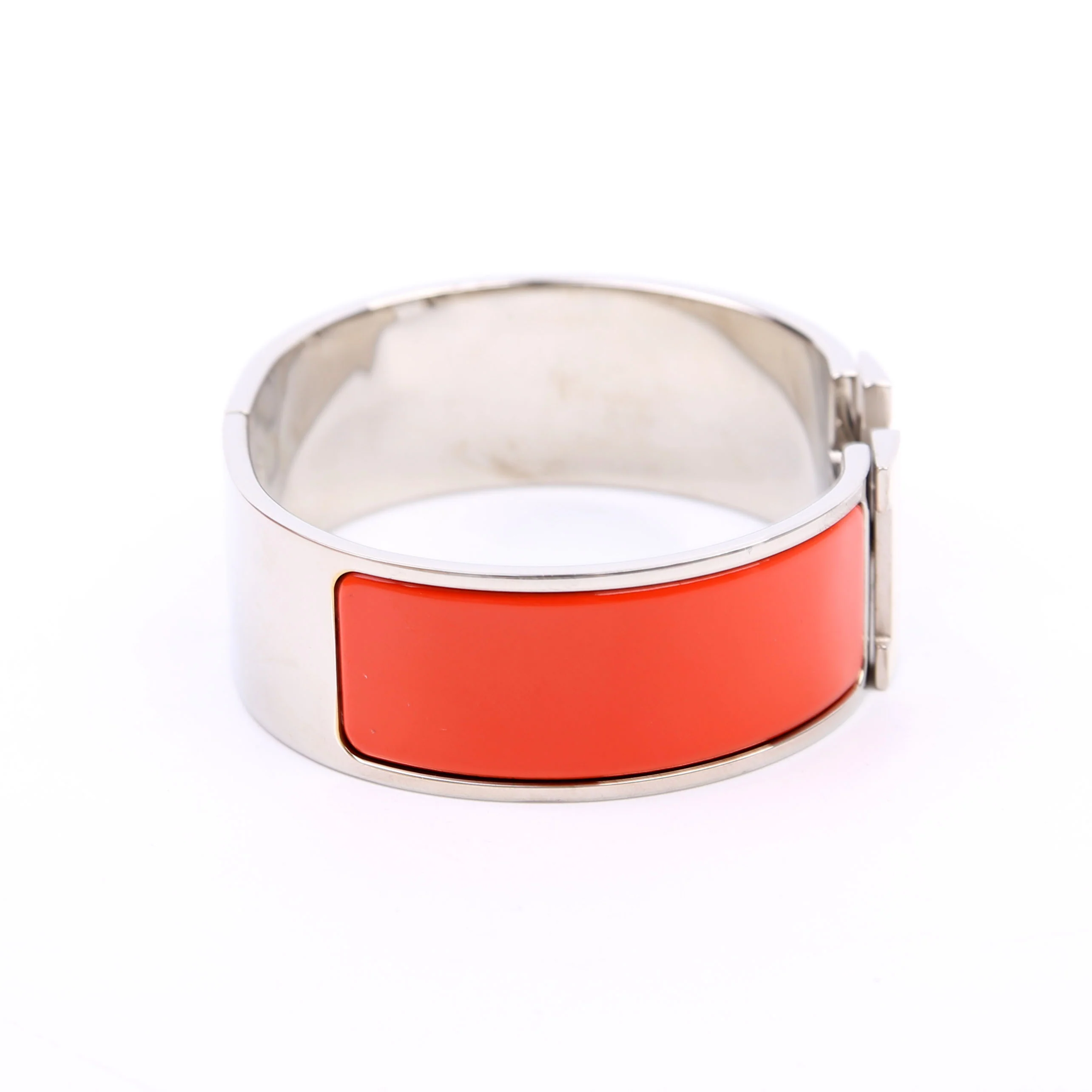 Clic Clac Enamel H Wide GM Bracelet Silver/Orange - Image 4