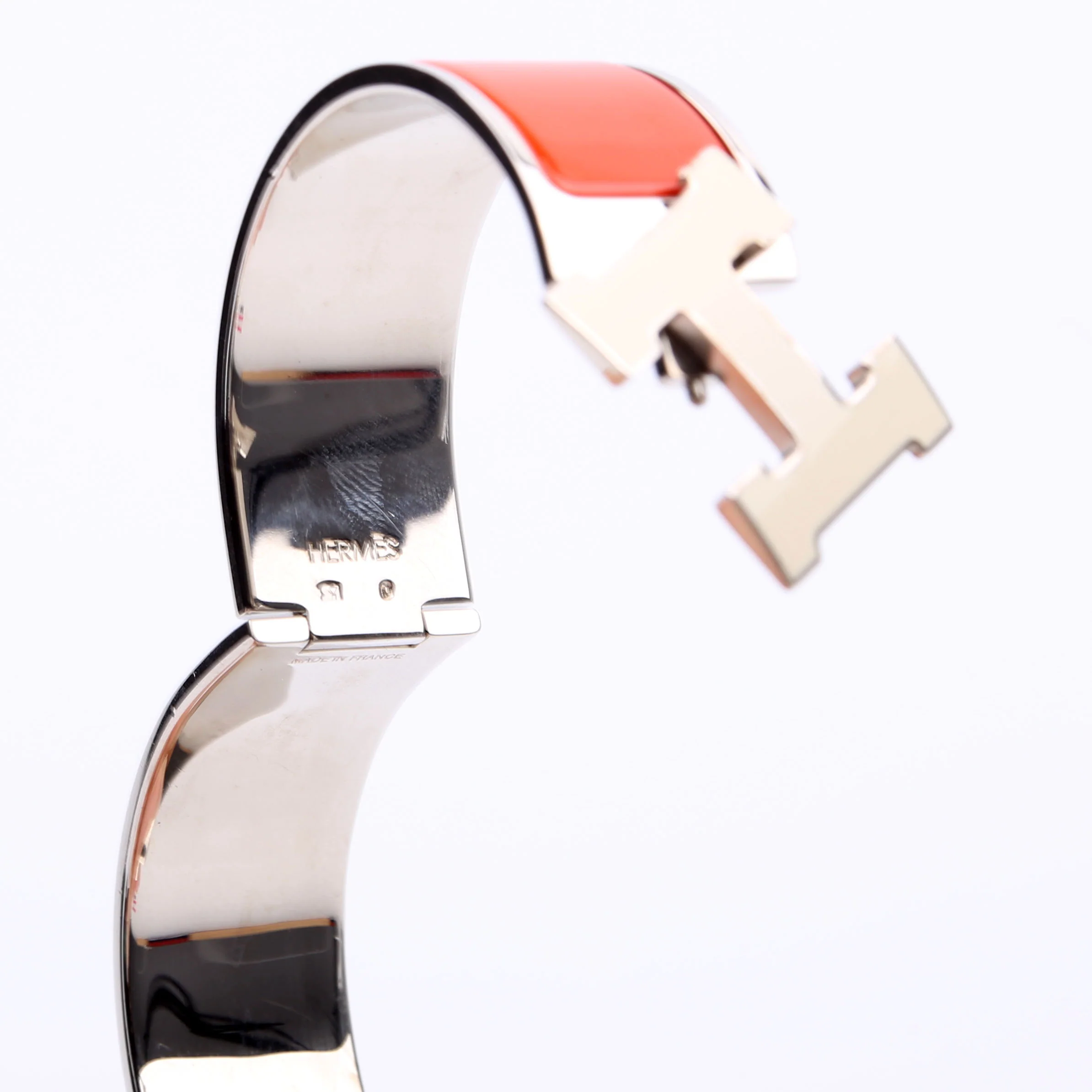 Clic Clac Enamel H Wide GM Bracelet Silver/Orange - Image 5