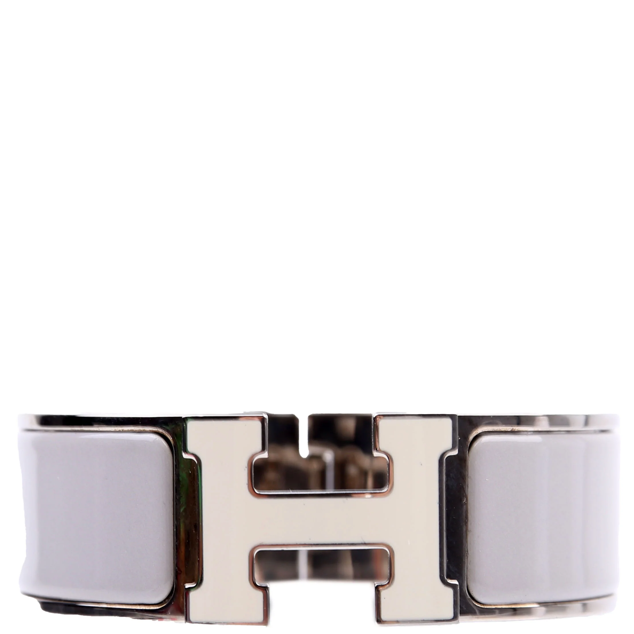 Clic Clac Enamel H Wide PM Bracelet Silver/Grey