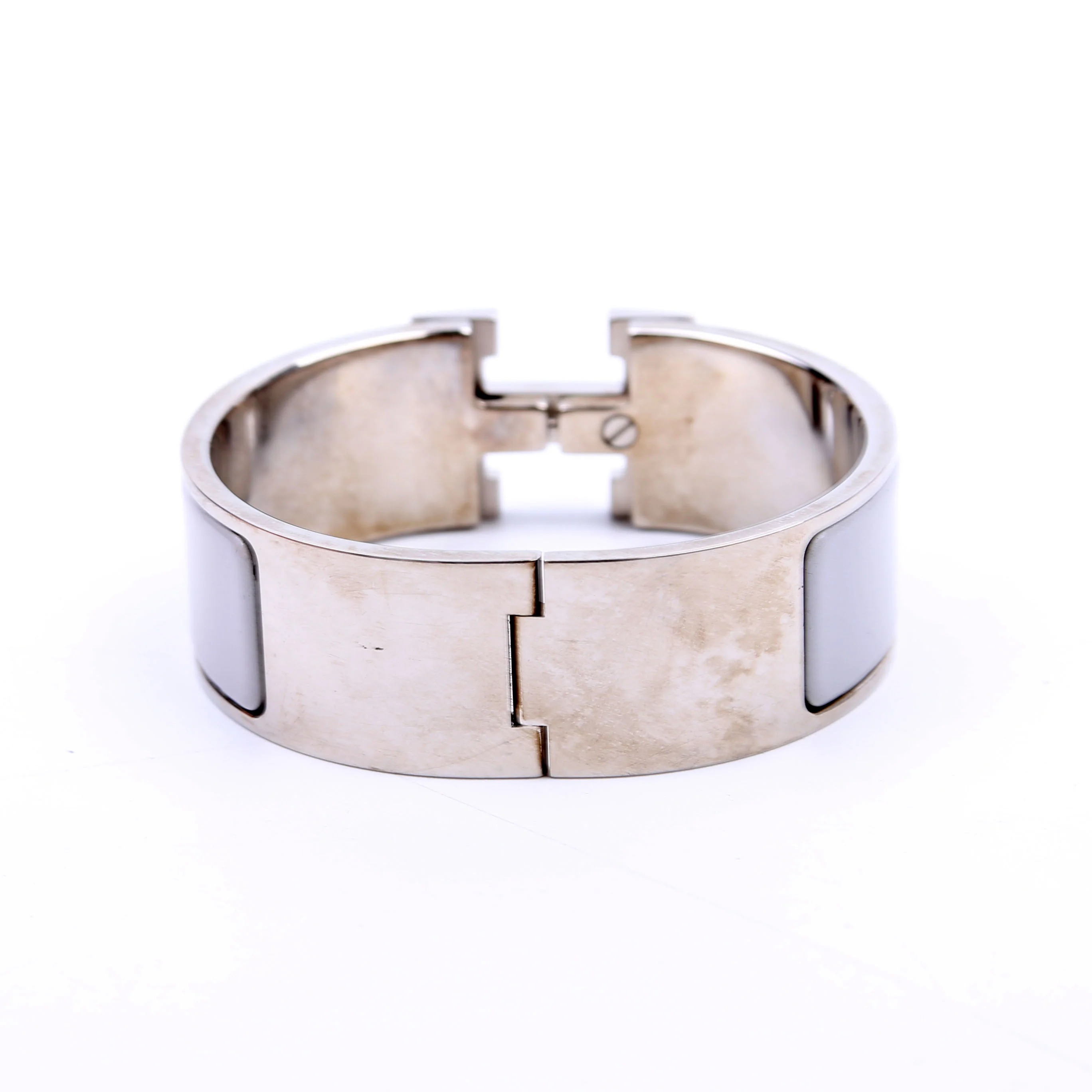 Clic Clac Enamel H Wide PM Bracelet Silver/Grey - Image 3
