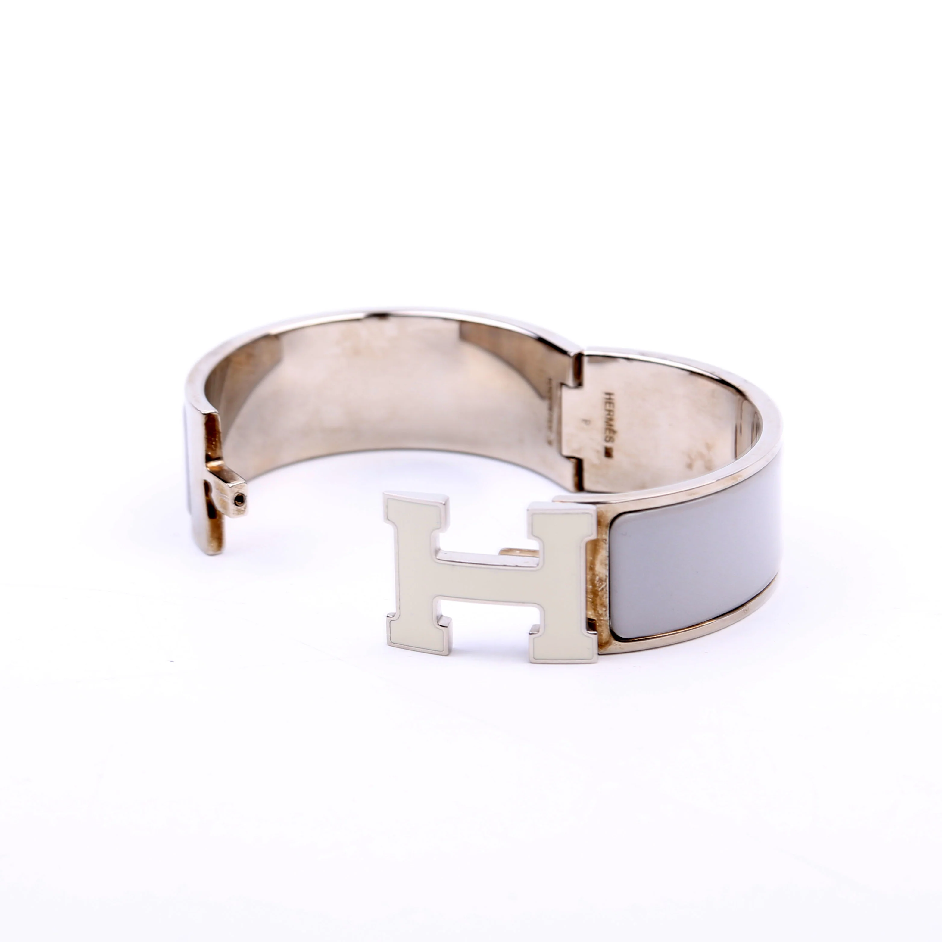 Clic Clac Enamel H Wide PM Bracelet Silver/Grey - Image 6