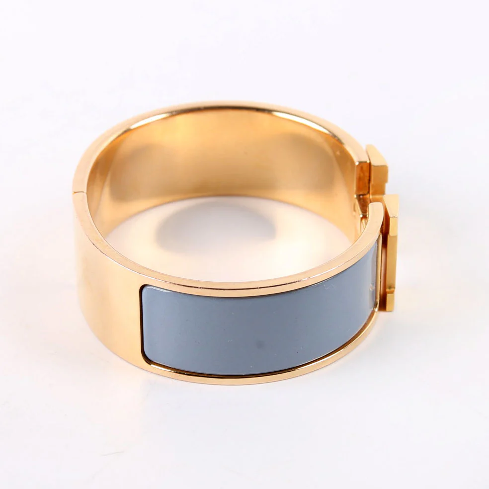 Clic Clac Wide Bracelet Gold/Blue - Image 4