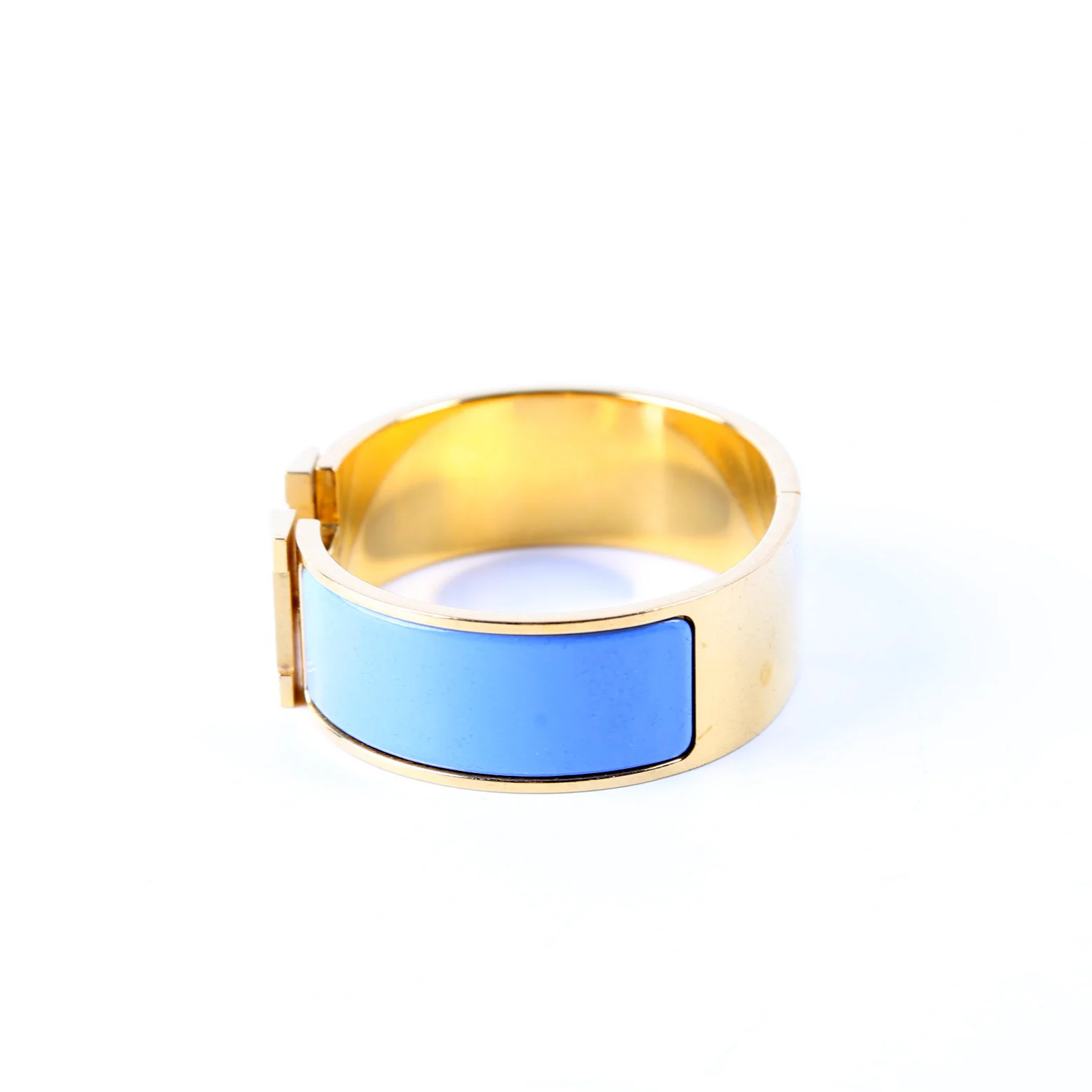 Clic Clac Wide Bracelet Gold/Blue - Image 2