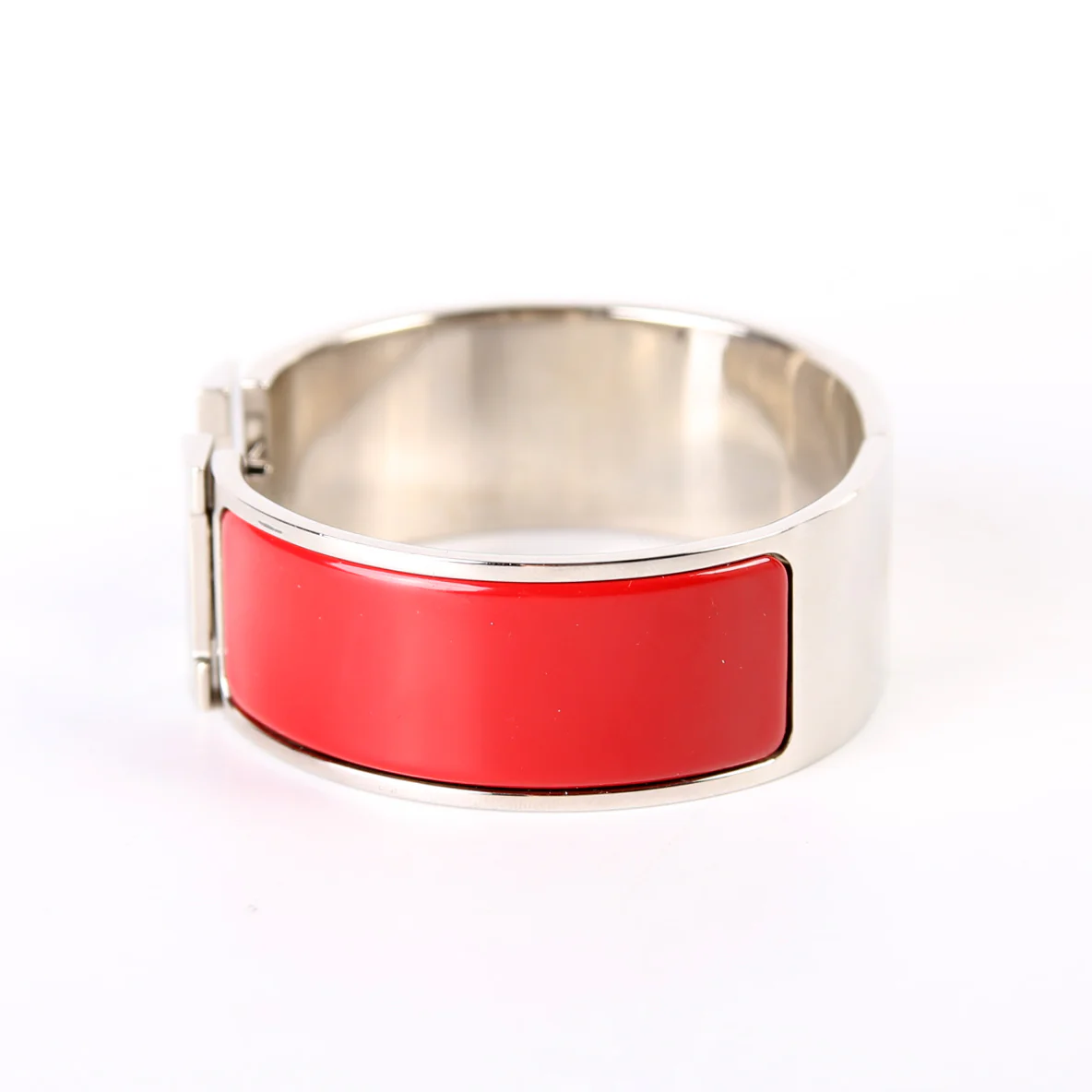 Clic Clac Wide Bracelet Red/Silver - Image 2