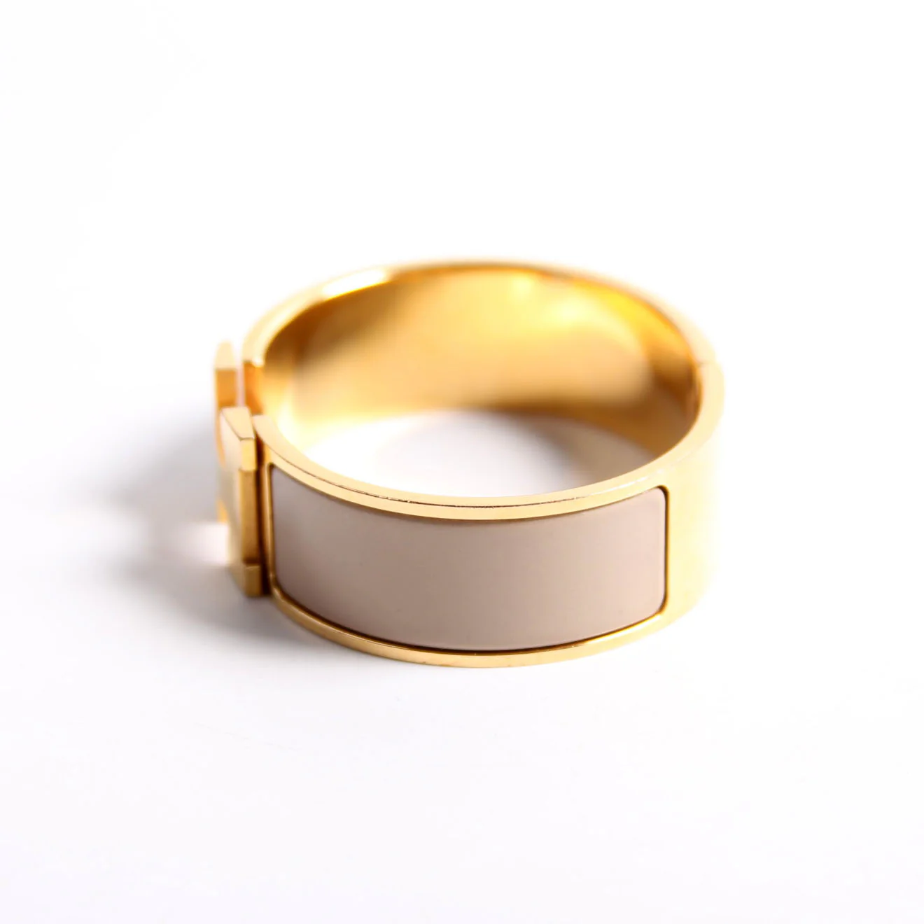 Clic Clac Wide GM Bracelet Gold/Taupe - Image 2