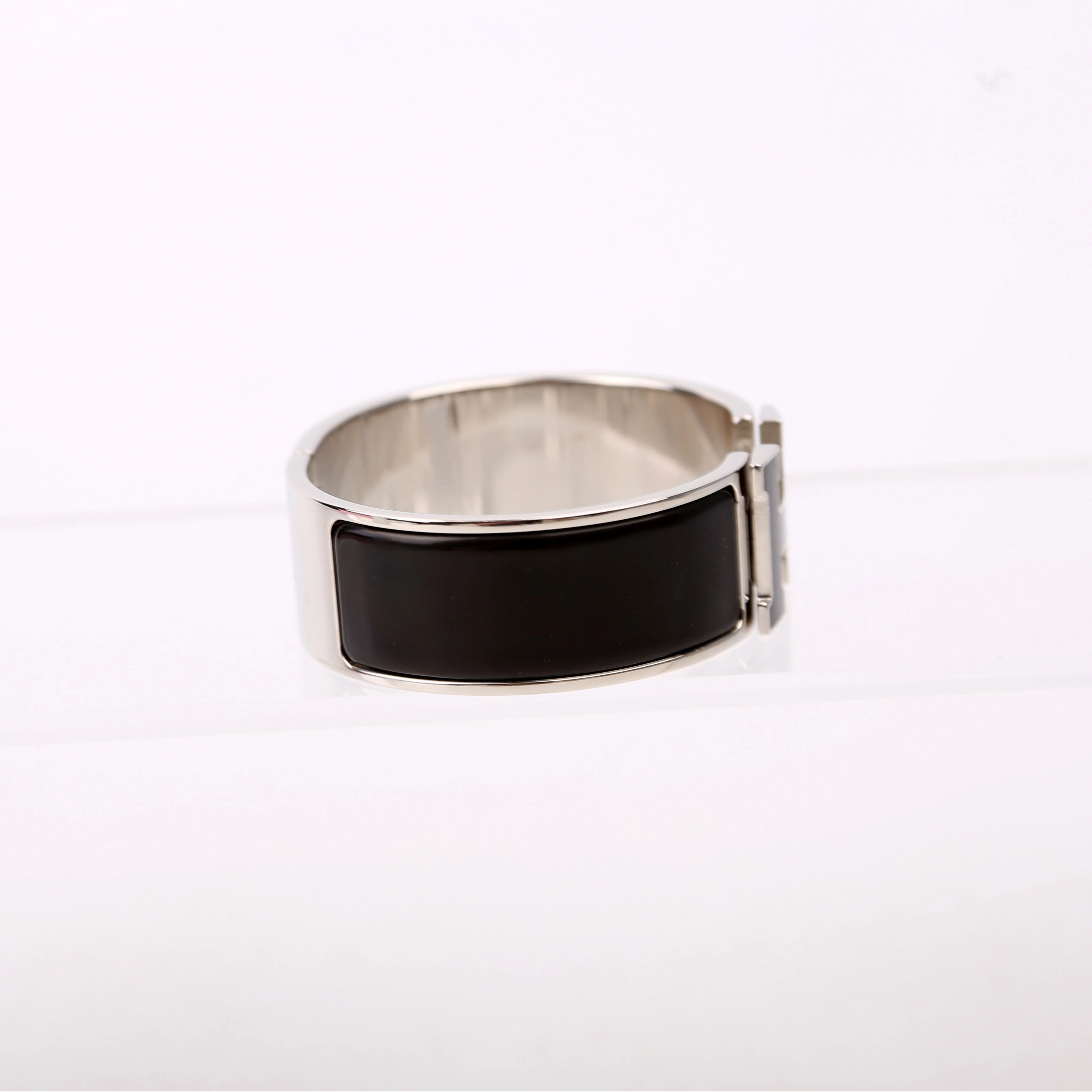 Clic Clac Wide GM Bracelet Silver/Black - Image 2