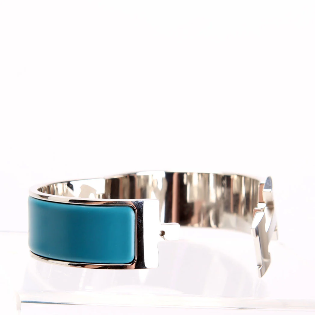Clic Clac Wide GM Bracelet Silver/Blue - Image 4