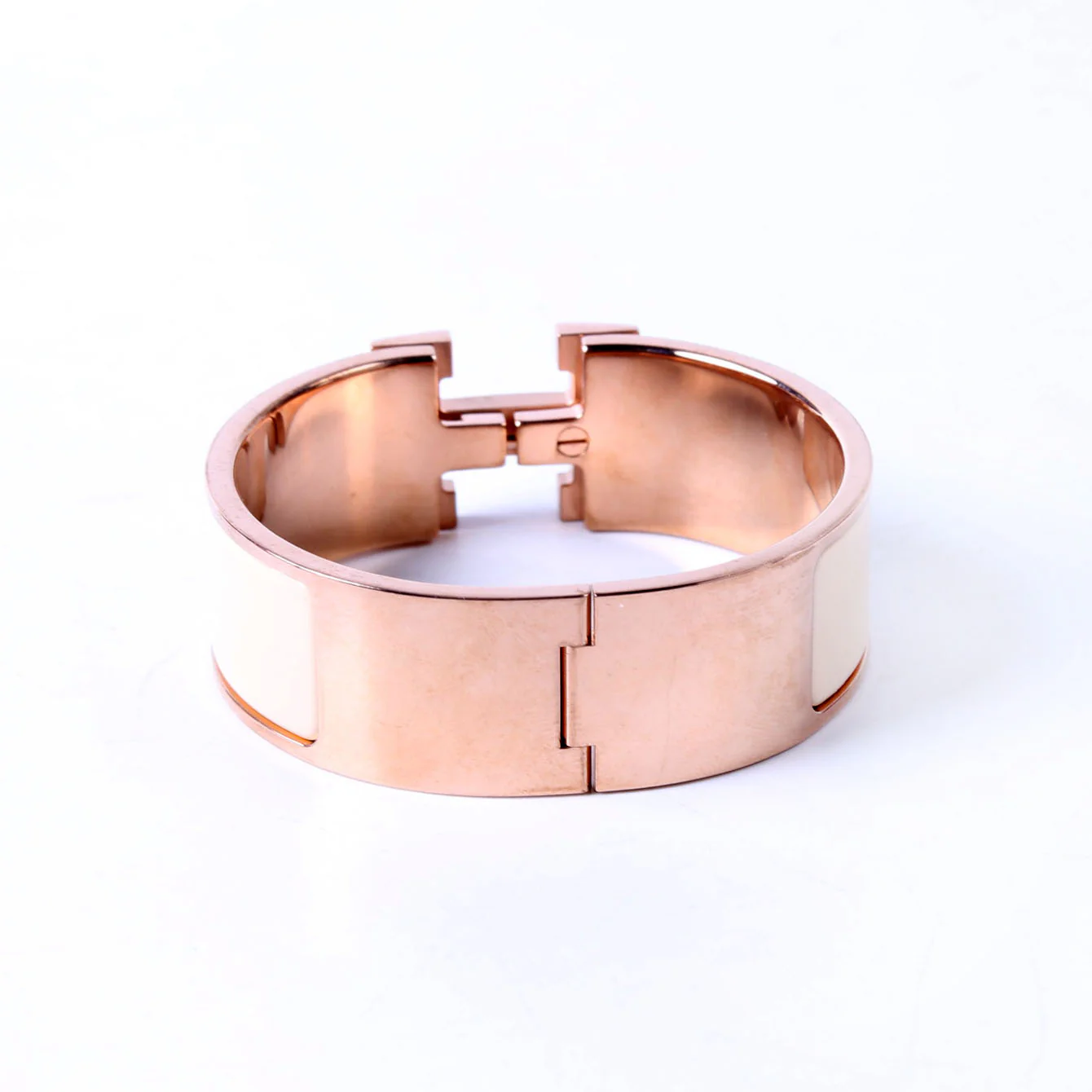 Clic Clac Wide PM Bracelet Gold/Cream - Image 3