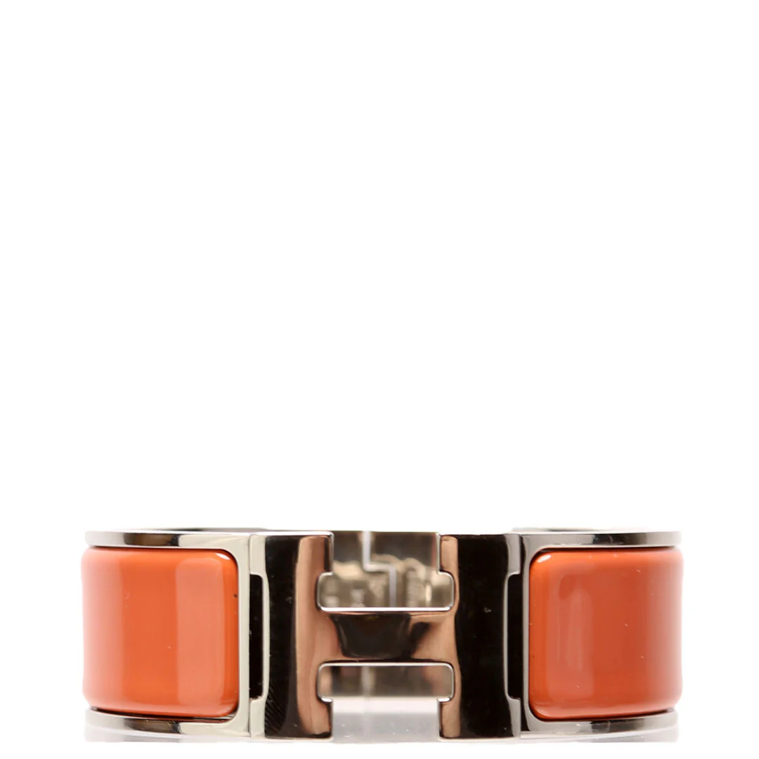 Clic Clac Wide PM Bracelet Silver/Orange