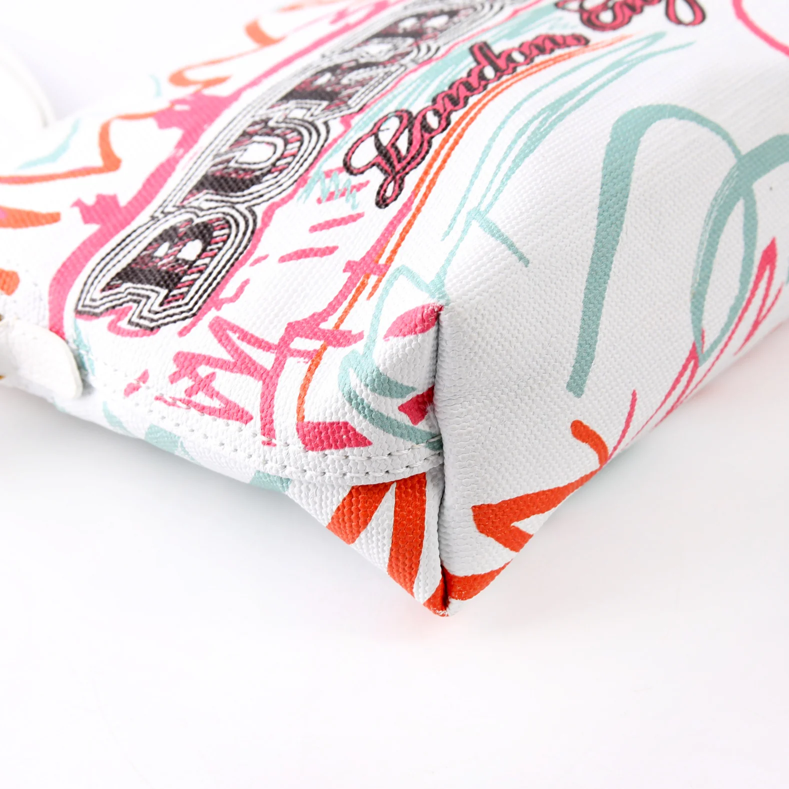 Coated Canvas Sketchbook Doodle Wristlet White/Multicolor - Image 6