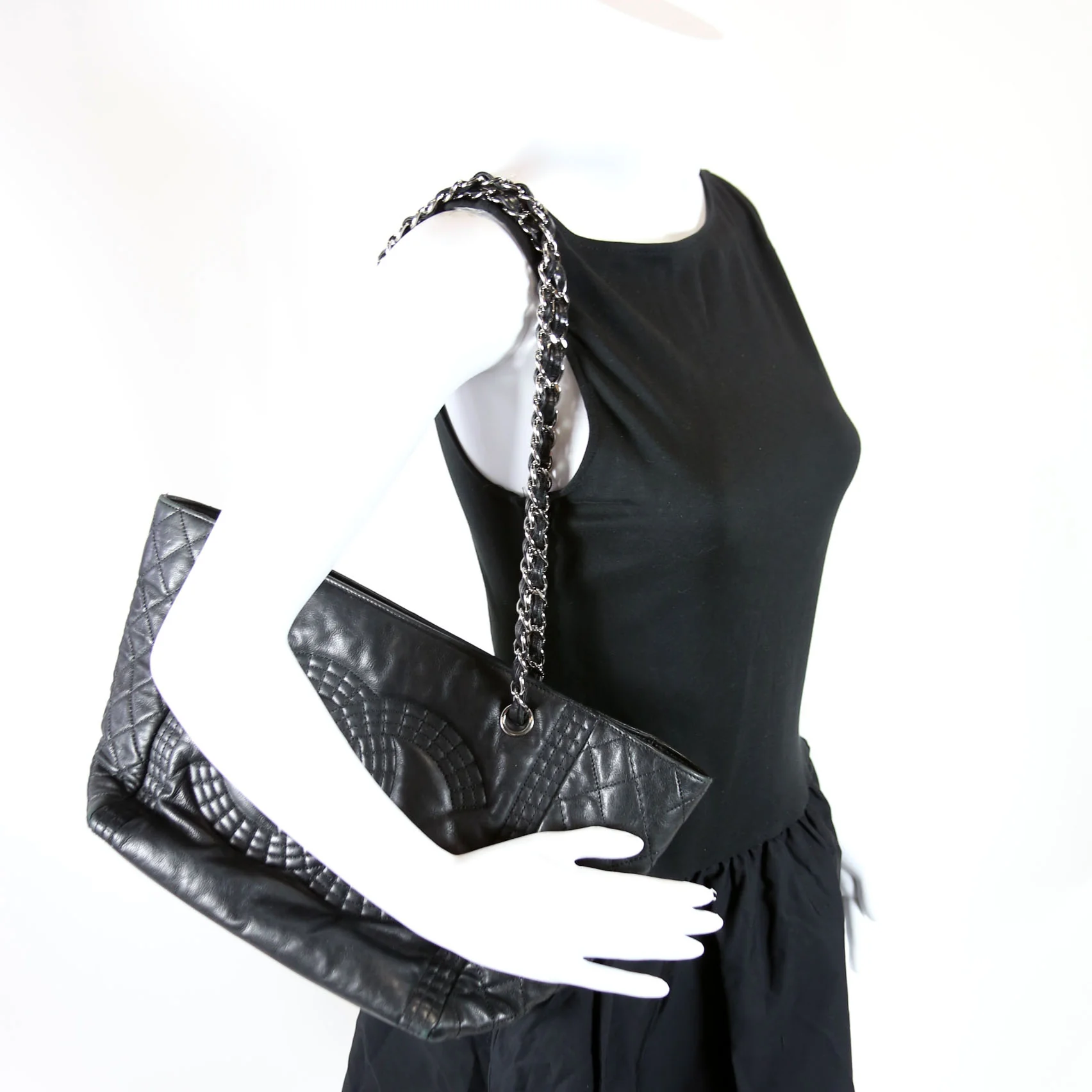 Coco Bangle Calfskin Tote Black - Image 12