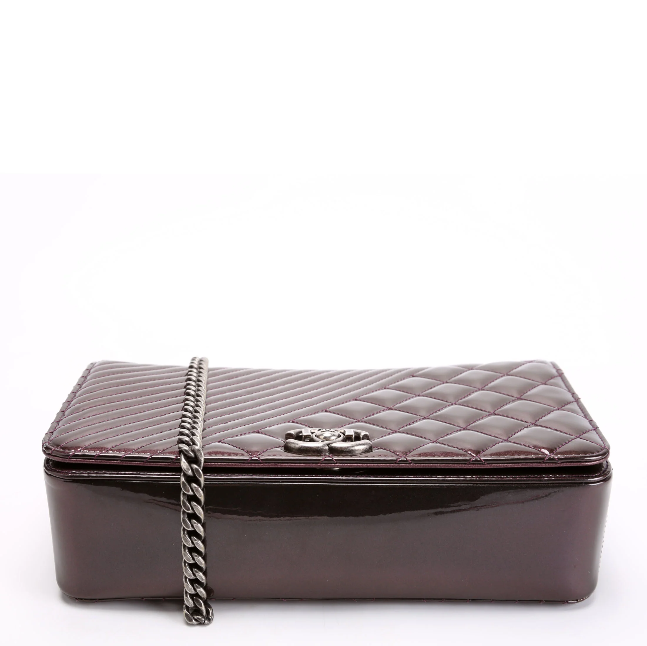 Coco Boy Flap Patent Iridescent Medium 21M Plum - Image 4