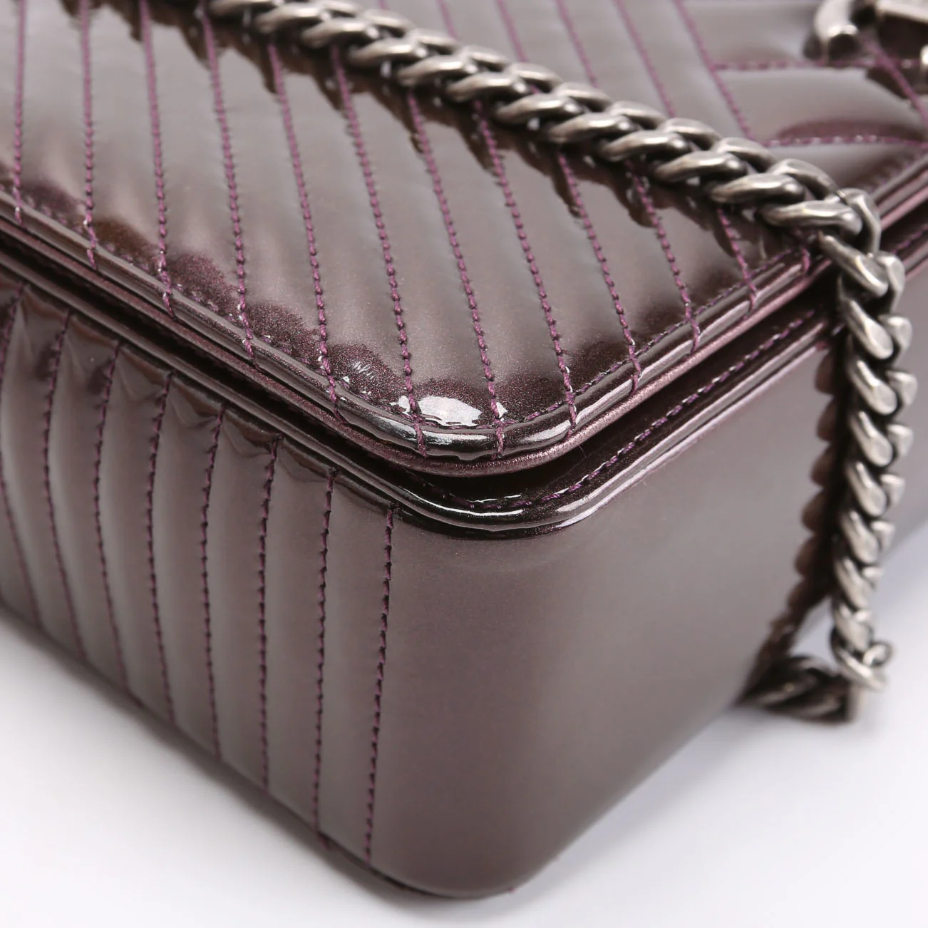 Coco Boy Flap Patent Iridescent Medium 21M Plum - Image 5