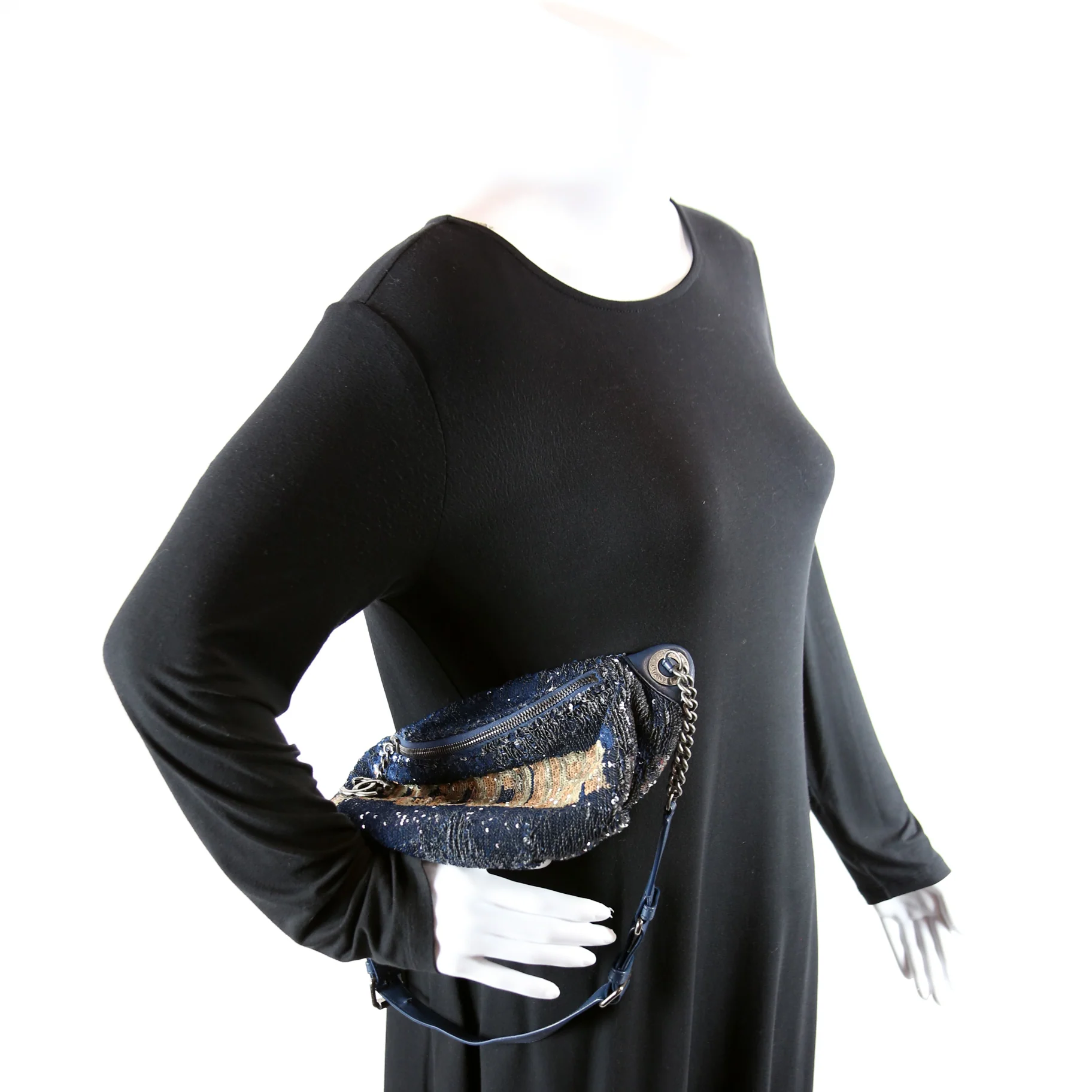 Coco Cuba Sequined Belt Bag 23M Blue - Image 10