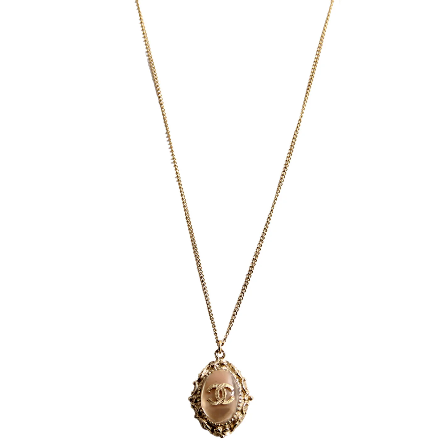 Coco Mark Pendant Long Necklace Gold