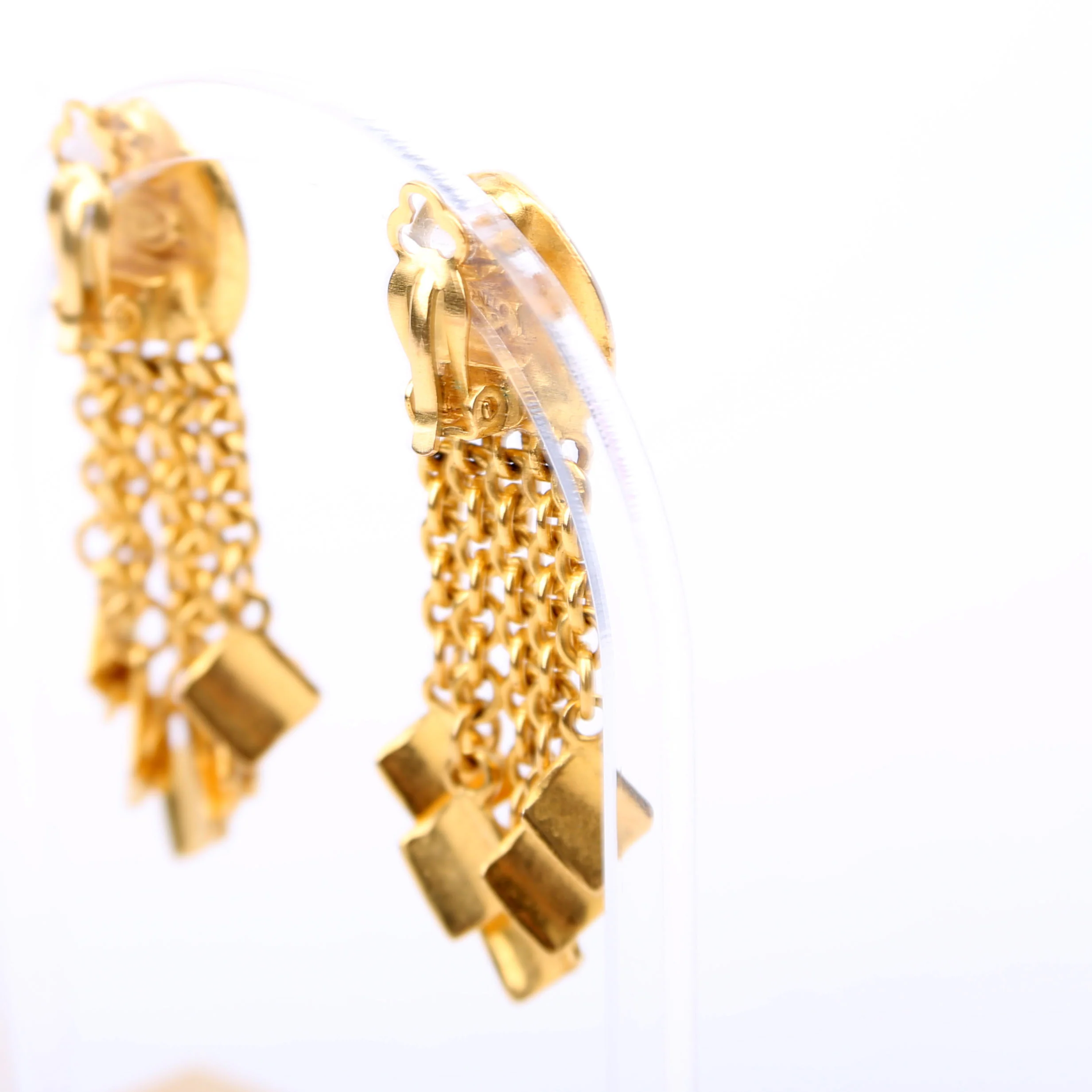 Coco Mark Swing Clip-On Vintage Earrings Gold - Image 5