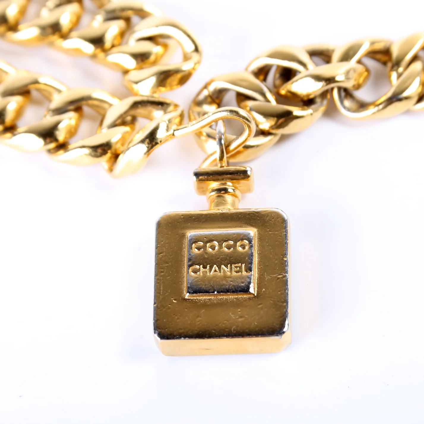 Coco Perfume Bottle Chain Vintage Belt Gold - Image 2