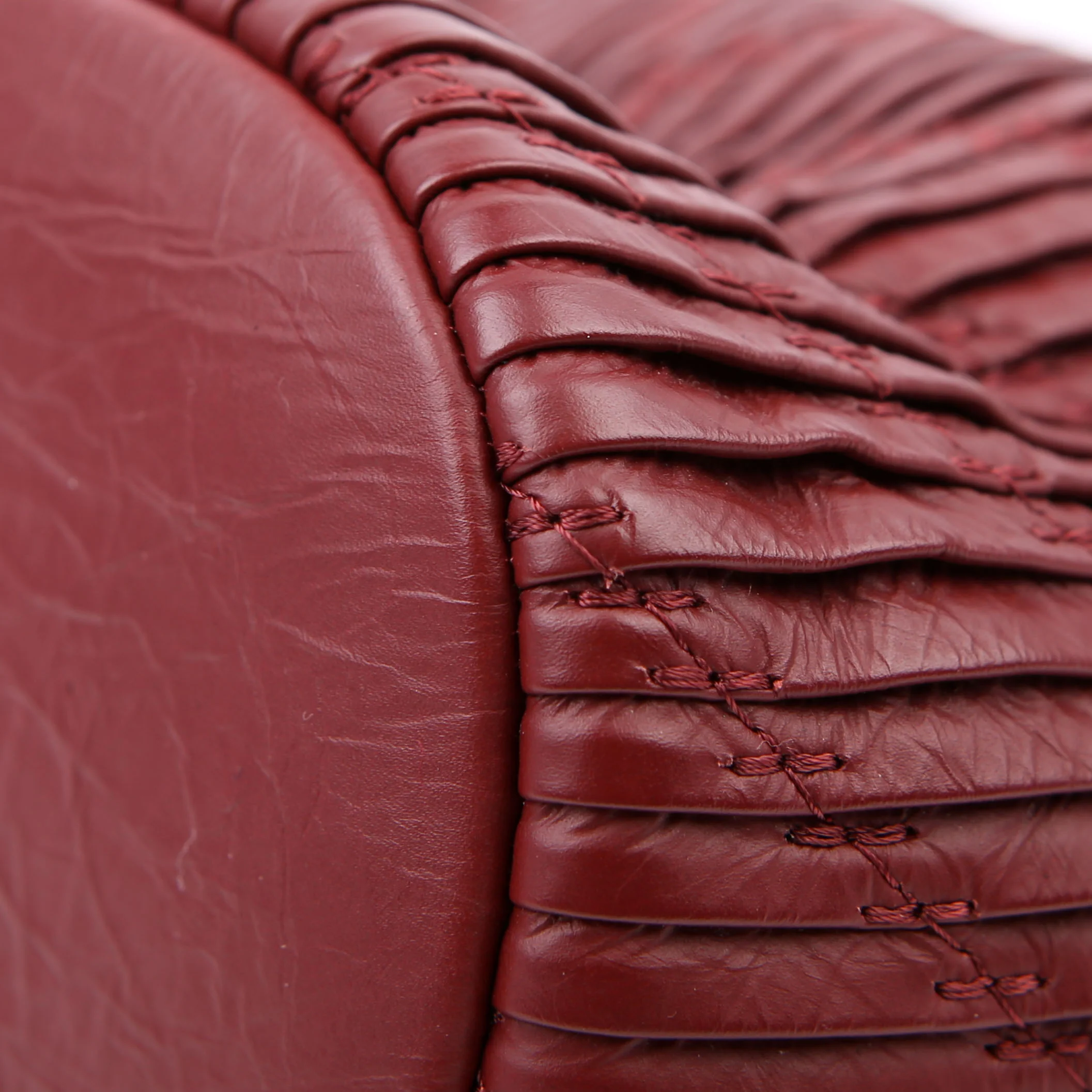 Coco Pleats Drawstring Bag 25M Maroon - Image 8