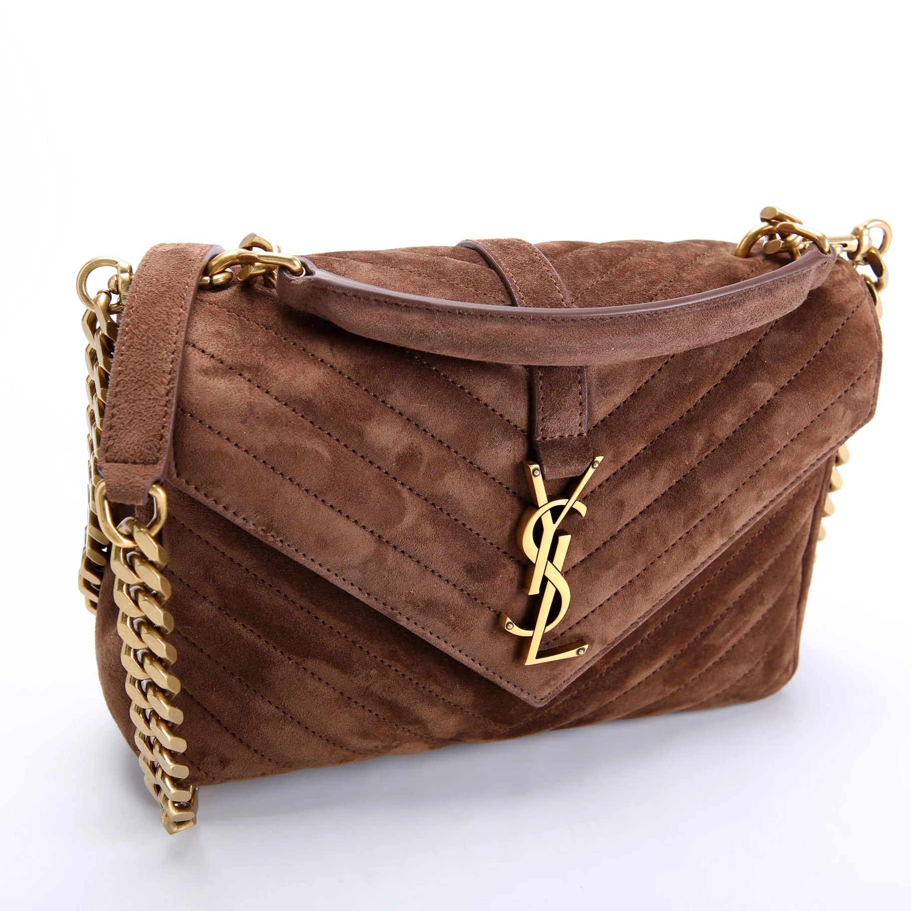 College Bag Medium Suede 600279 Brown - Image 2
