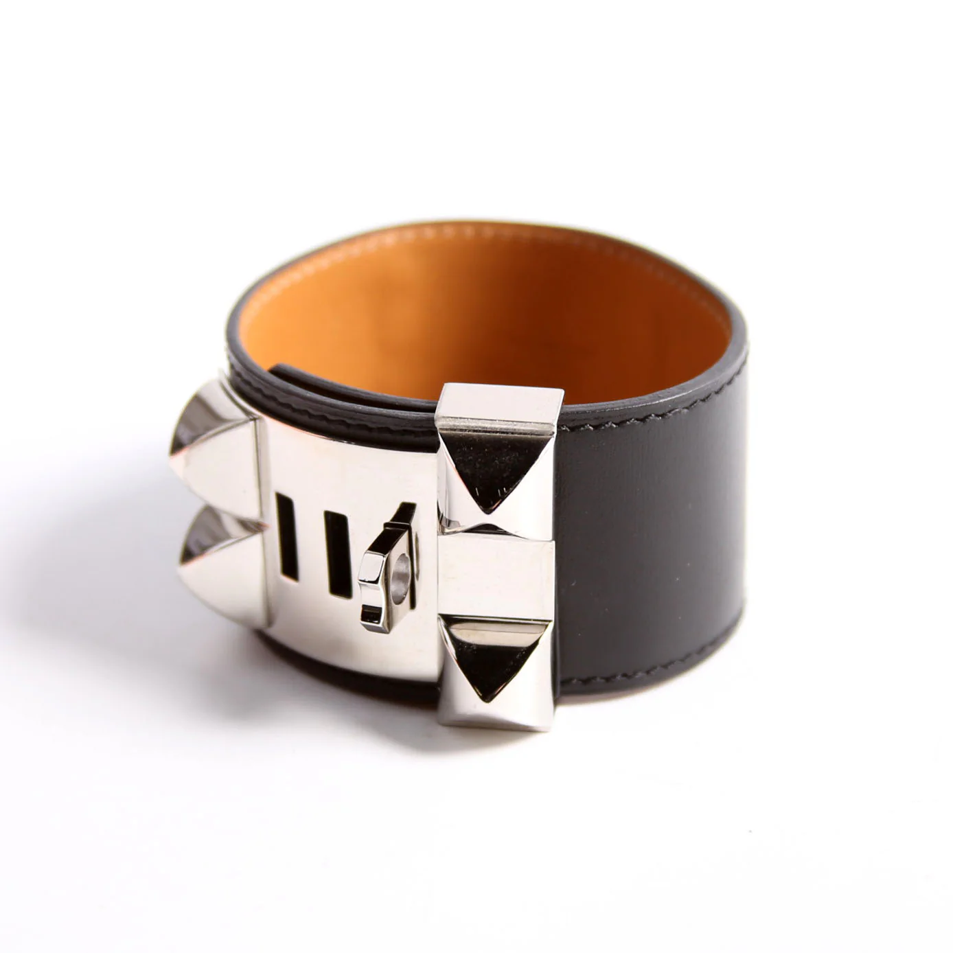 Collier De Chien Box Calfskin Bracelet Black/Silver - Image 3