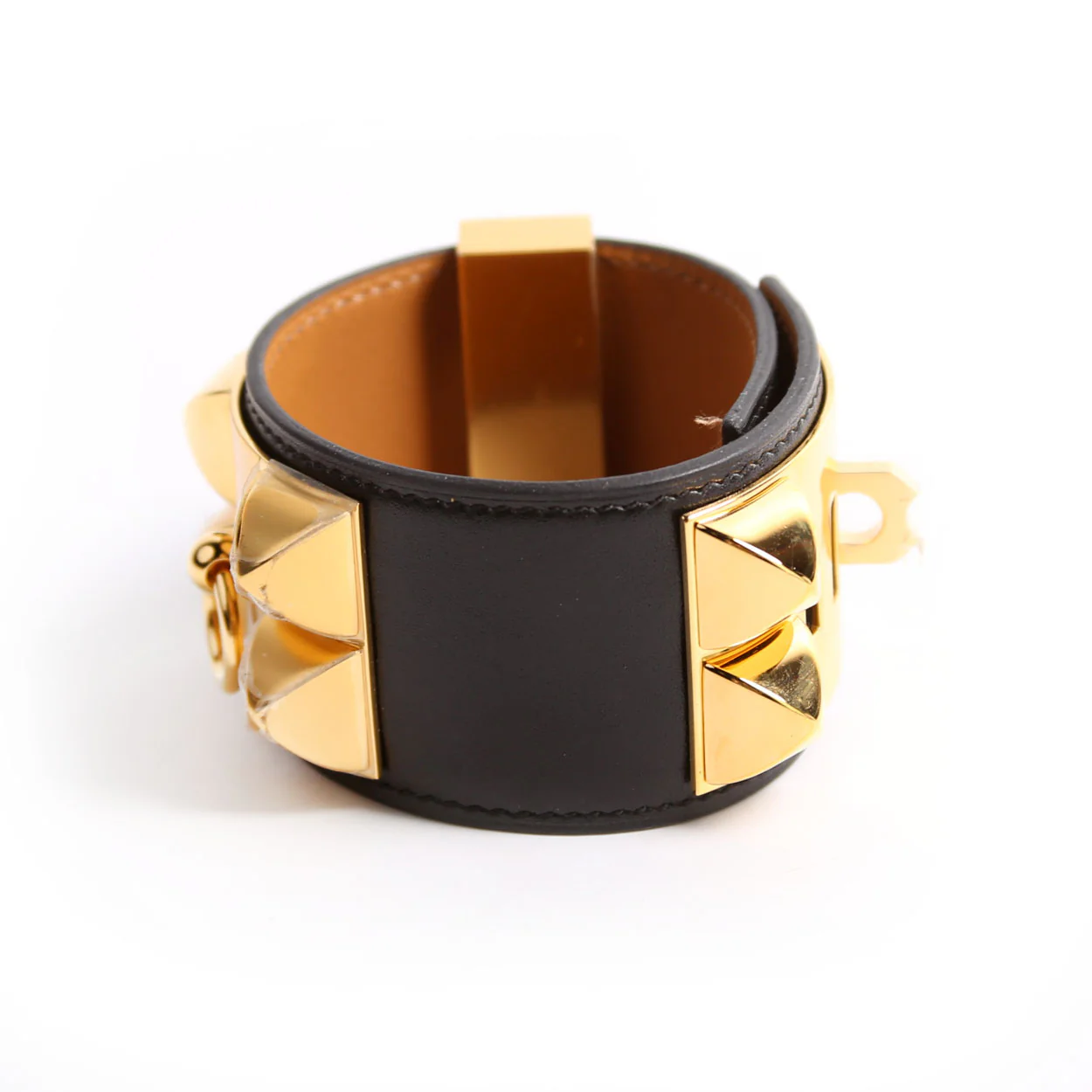 Collier De Chien Epsom Leather Bracelet Black/Gold - Image 2