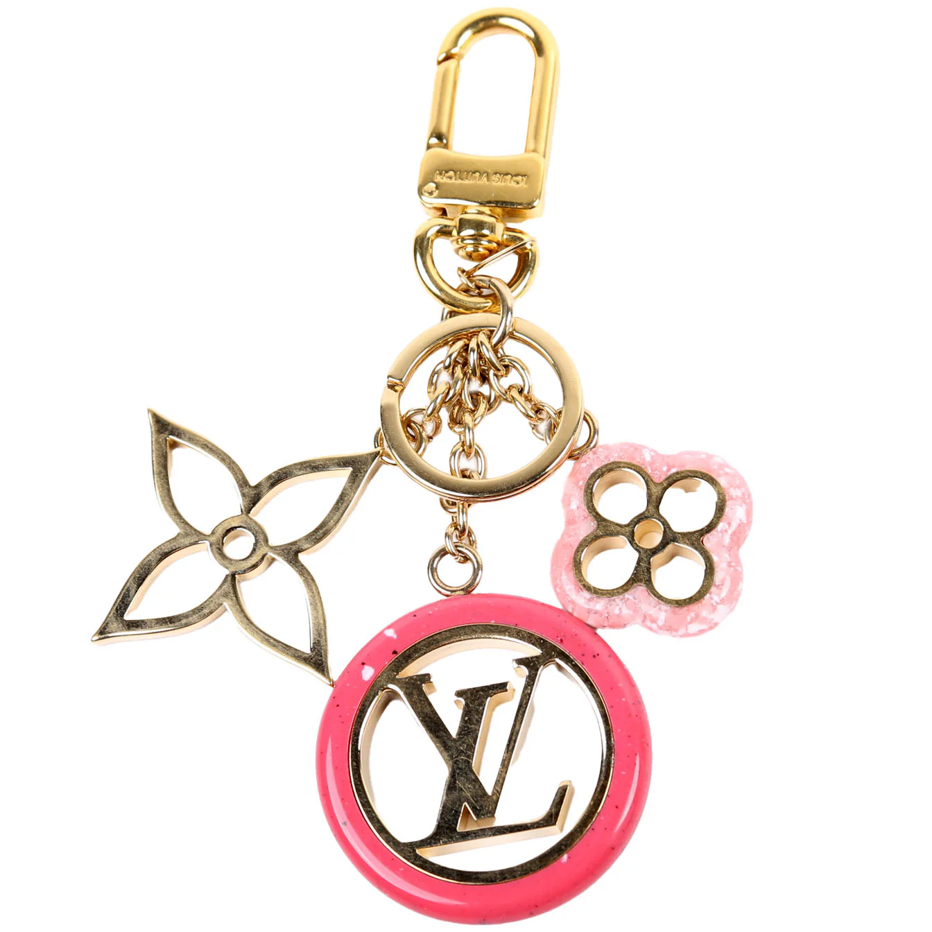 Colorine Bag Charm Gold/Pink