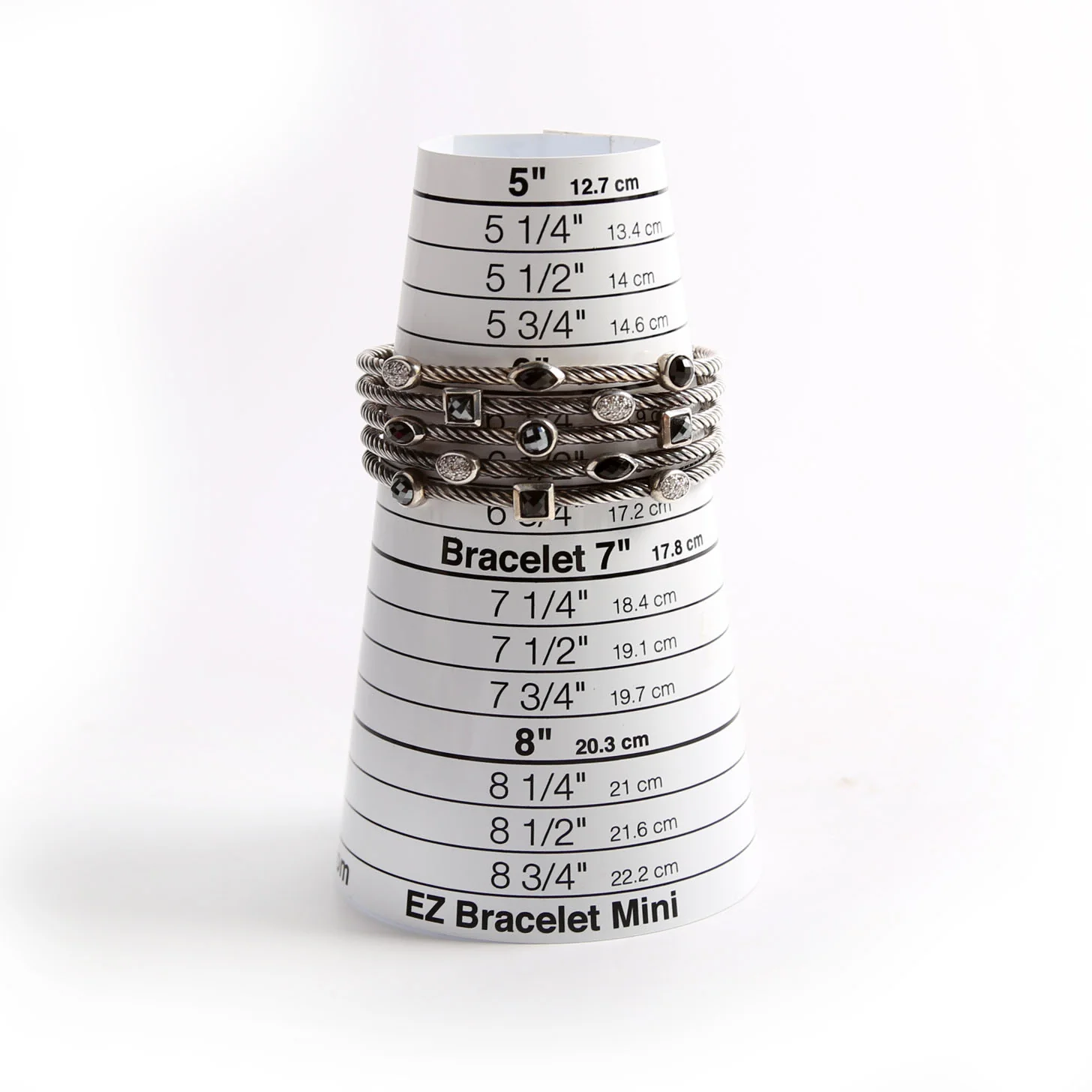 Confetti 5 Row Cuff Bracelet 925/Hematite/Diamond/Onyx - Image 6