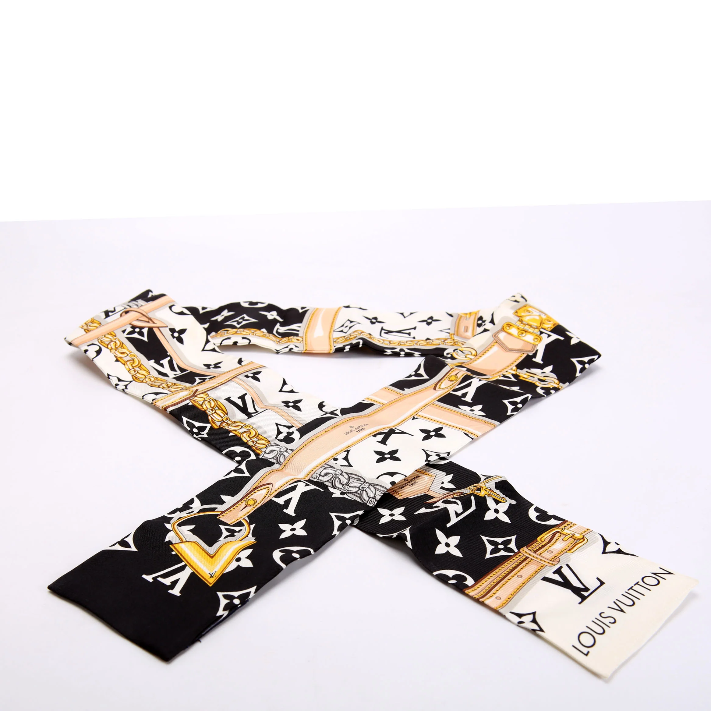 Confidential Bandeau Silk Scarf Black/White - Image 2