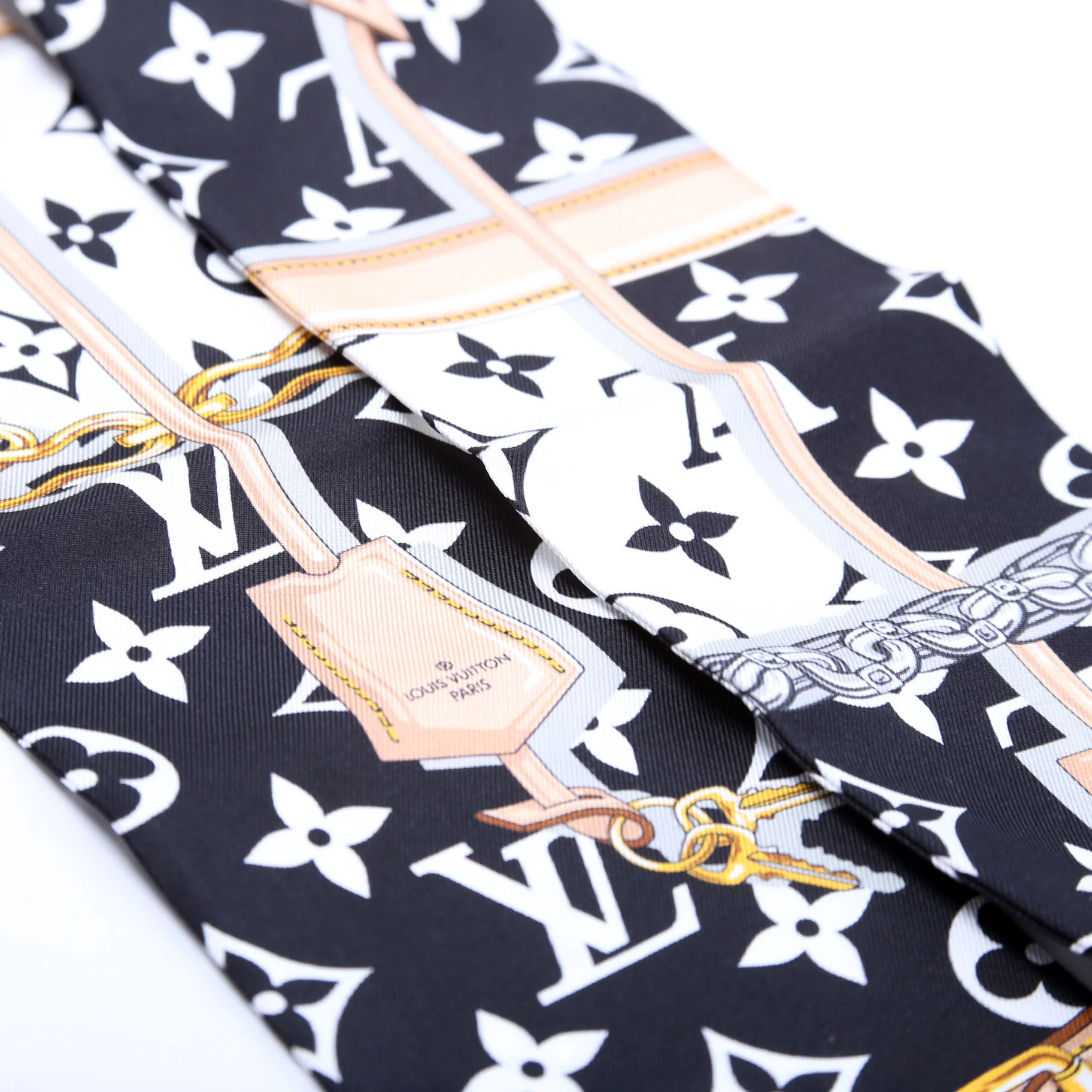 Confidential Bandeau Silk Scarf Black/White - Image 4