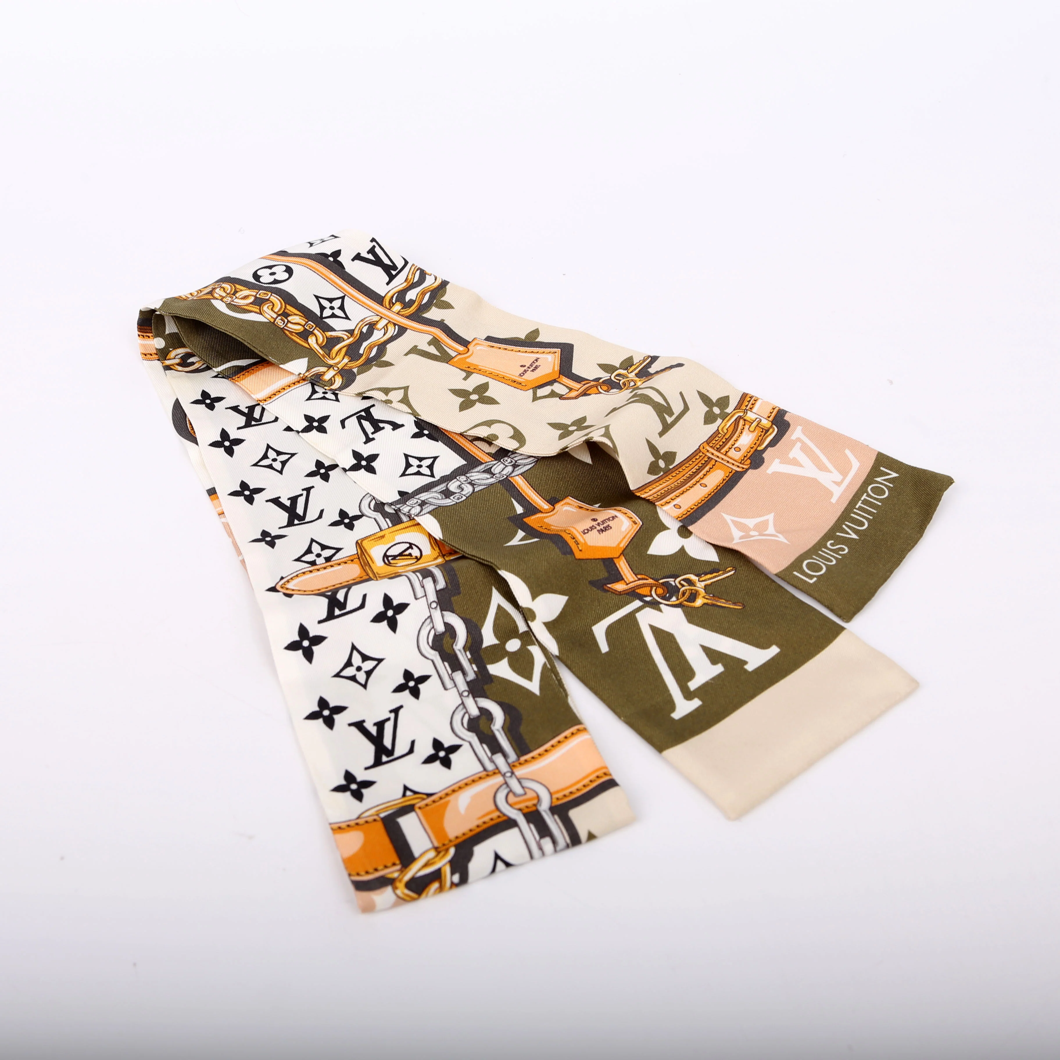 Confidential Bandeau Silk Scarf Green - Image 2