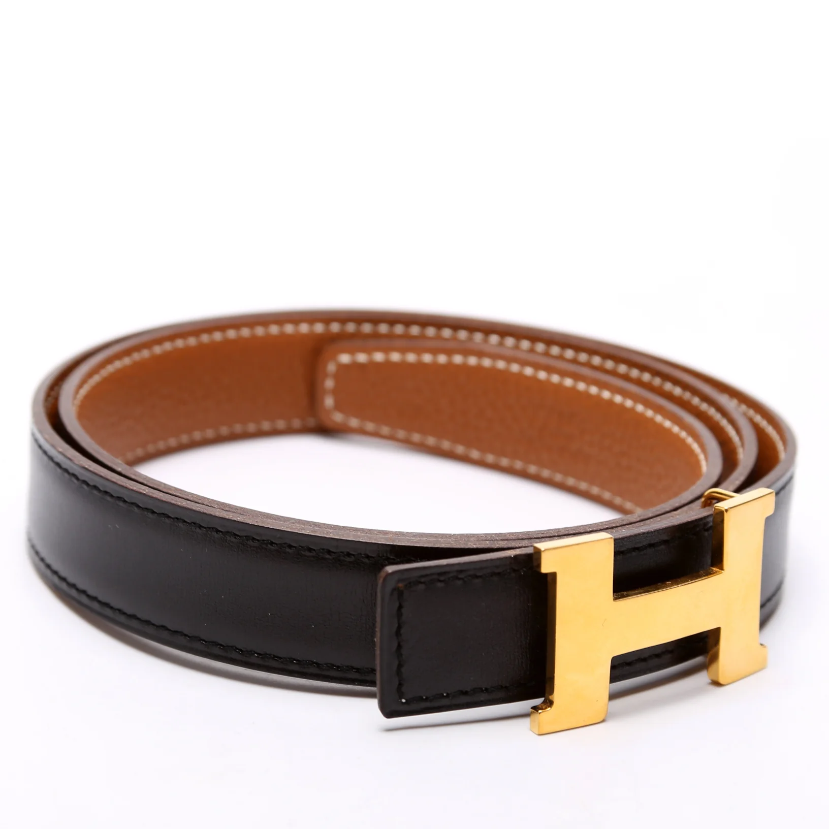 Constance H 25MM Reversible Leather Belt Size 80 Black/Brown - Image 2