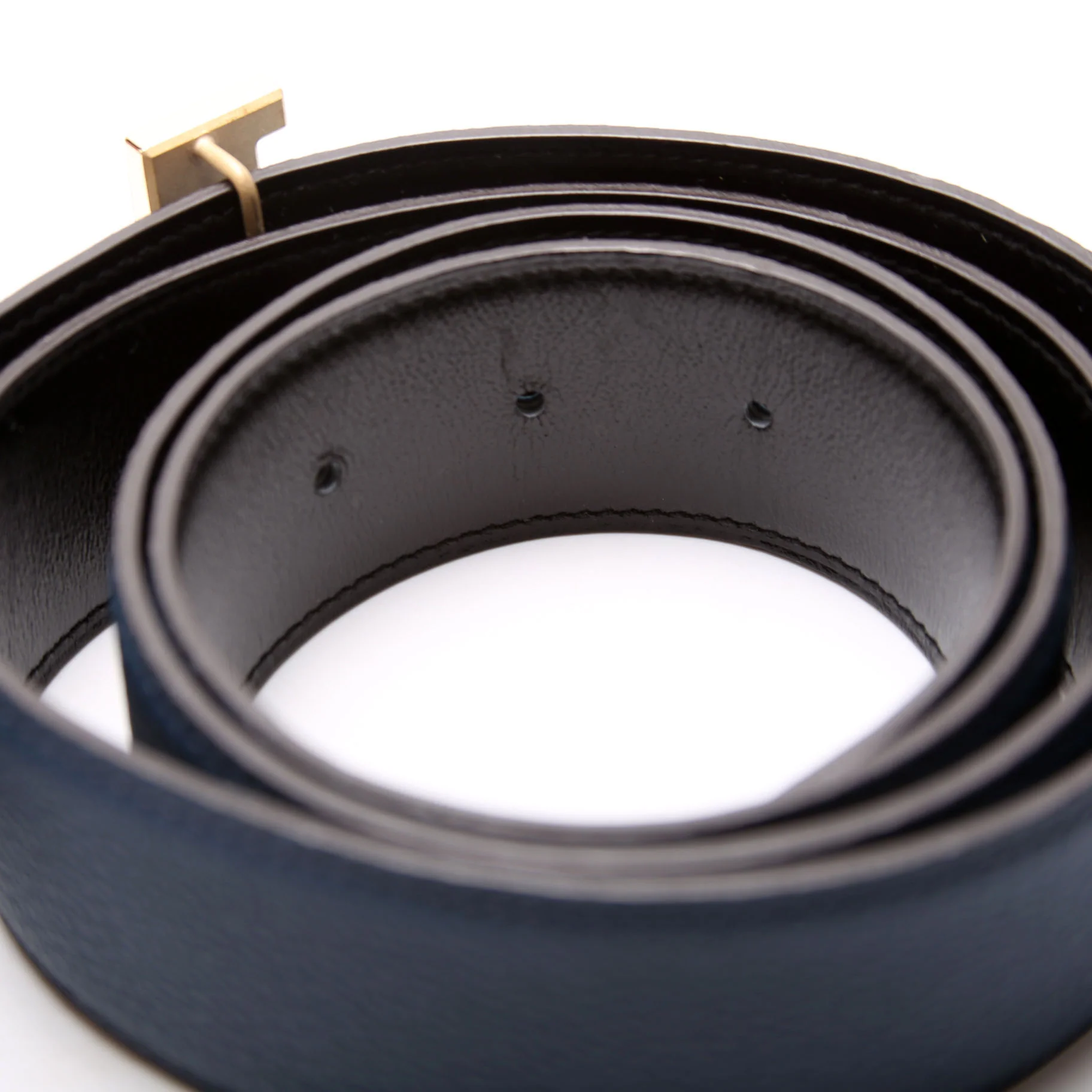 Constance H 40MM Reversible Leather Belt Size 100 Navy/Black - Image 3