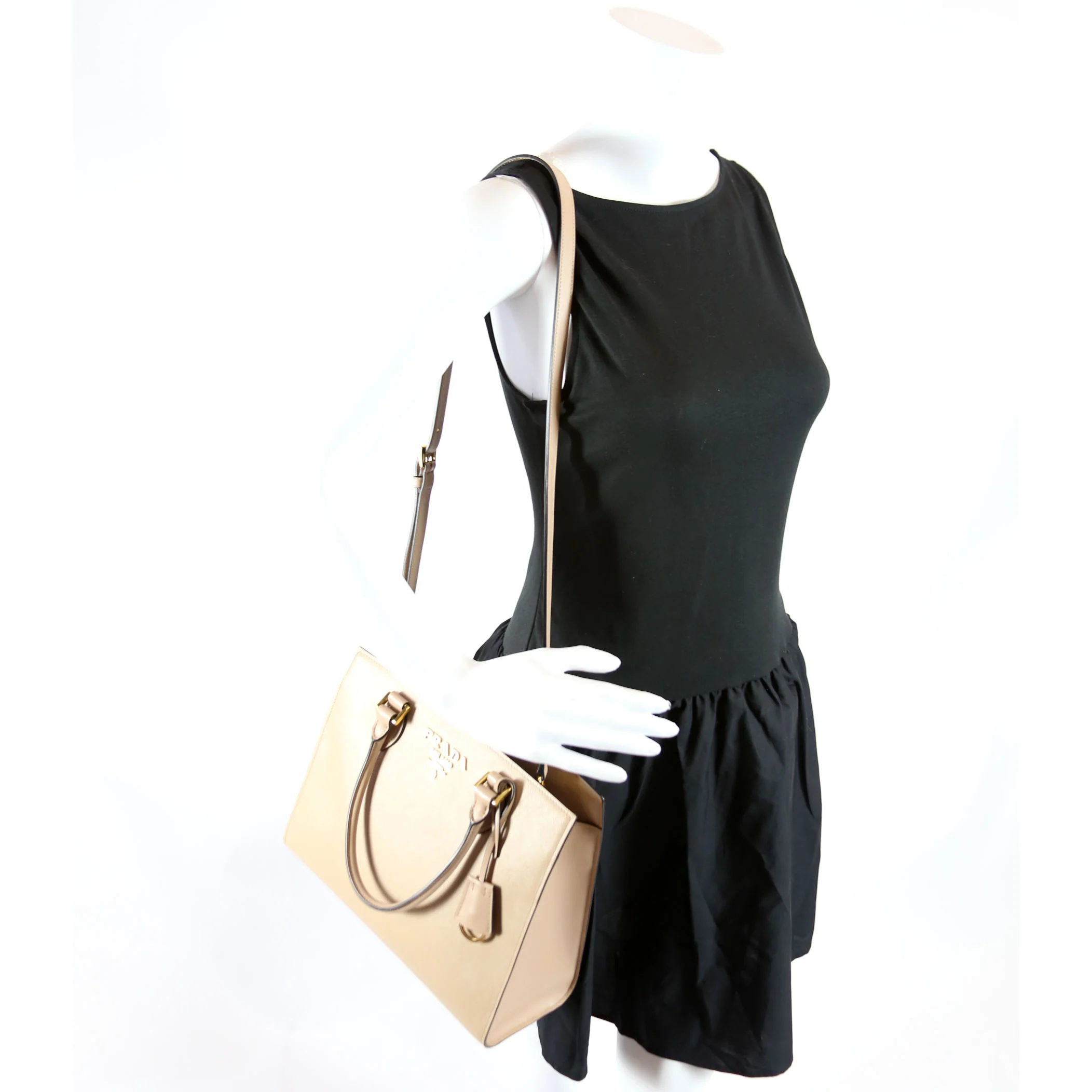 Convertible Open Tote Saffiano Tan - Image 9