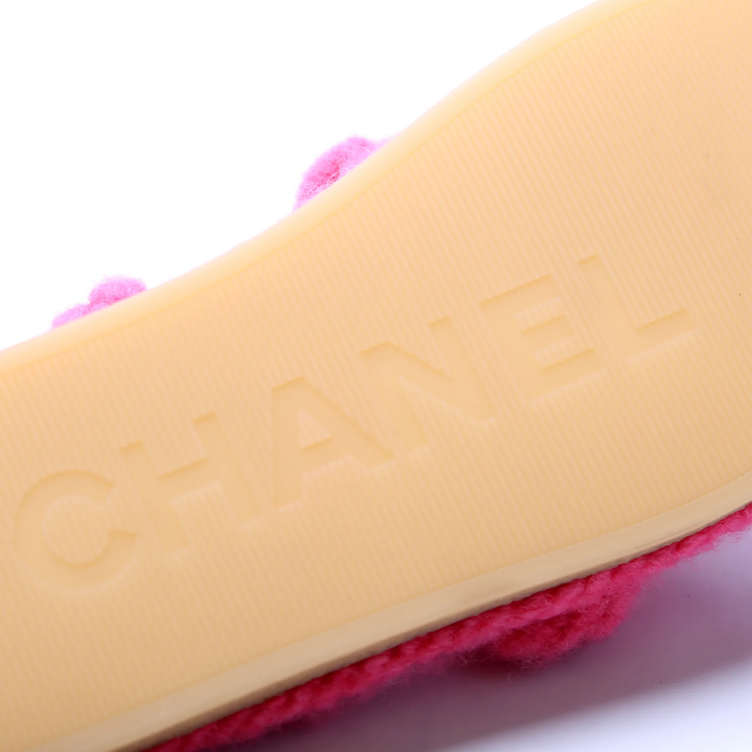 Cord Lambskin Quilted Logo Sandals Size 38 Pink - Image 7