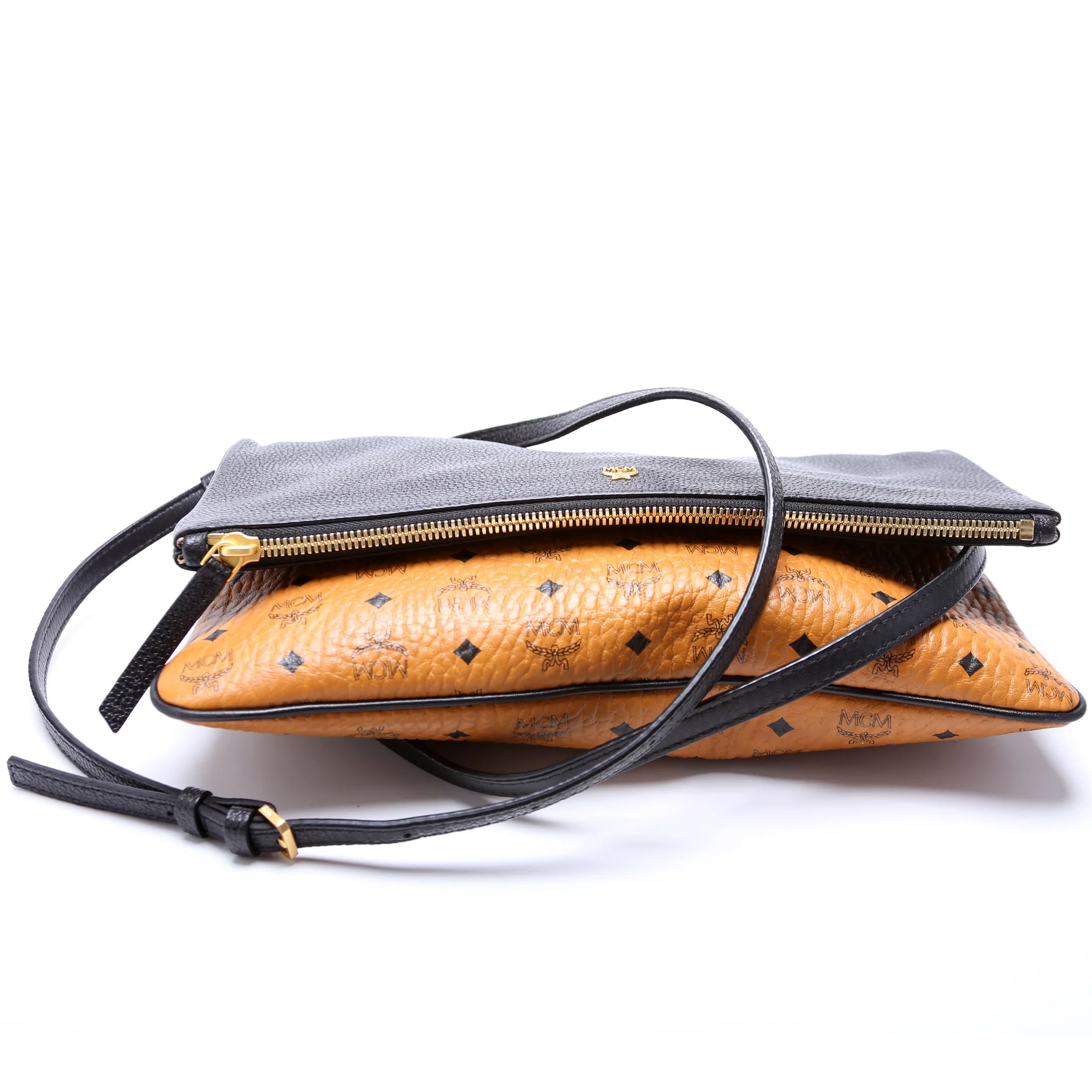 Corina Foldover Crossbody Visetos/Leather - Image 4