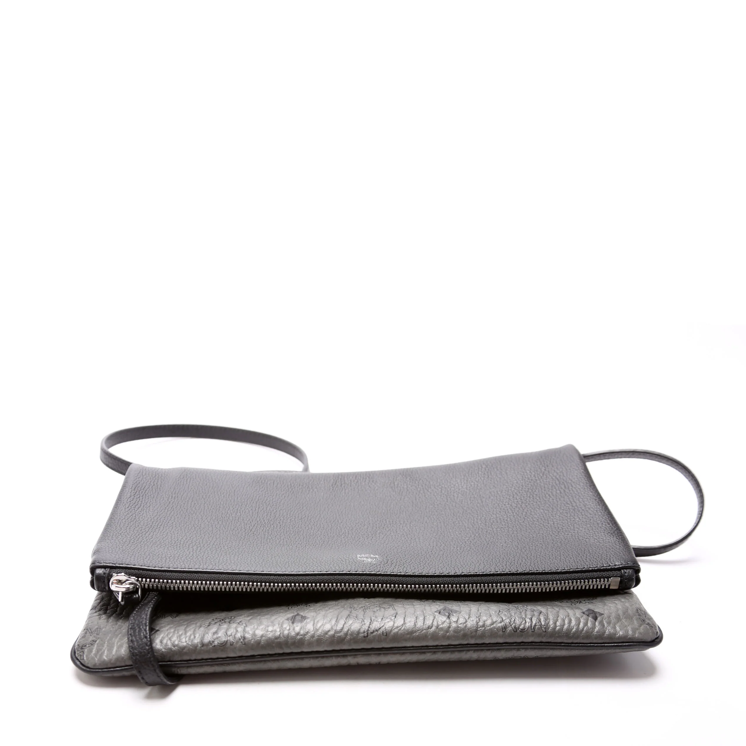 Corina Foldover Crossbody Vistos/Leather Black/Grey - Image 4