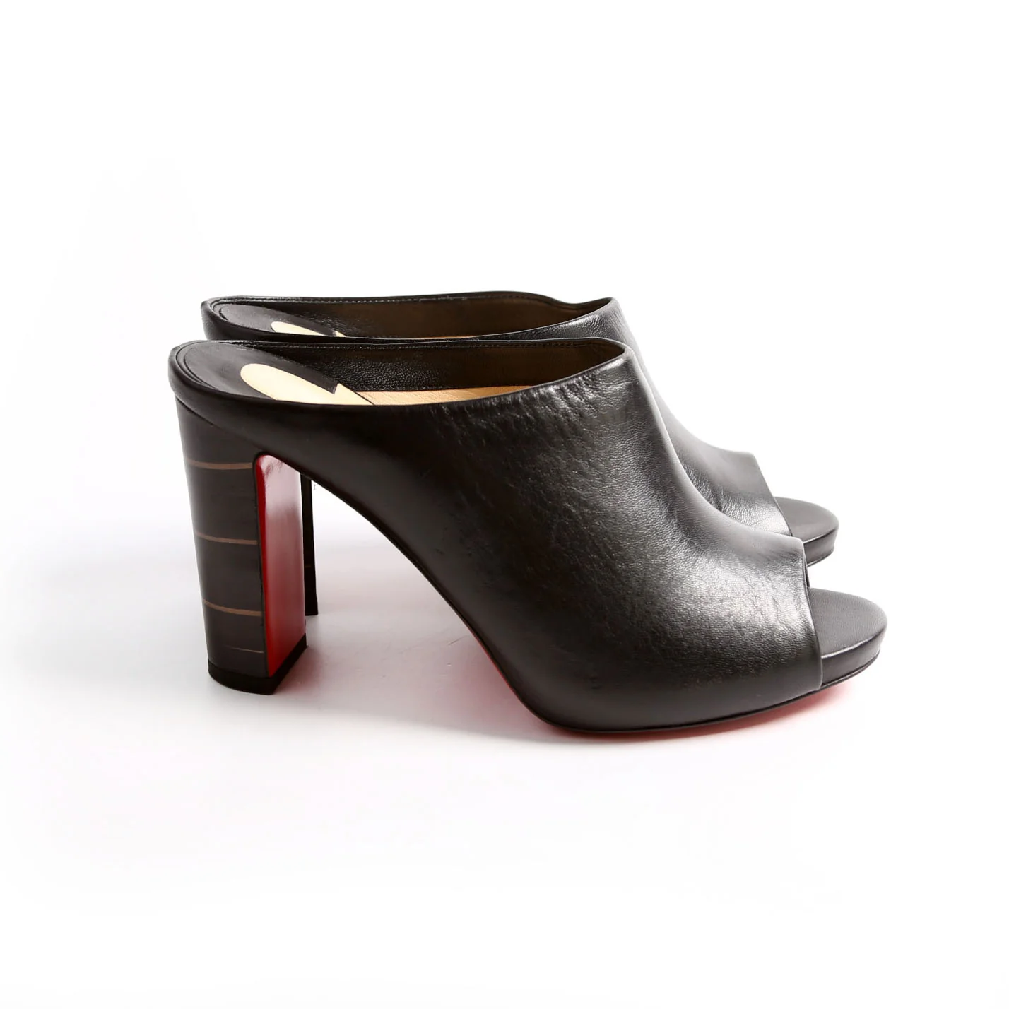 Corinthe 100 MM Peep Toe Mules Size 37.5 Black - Image 6