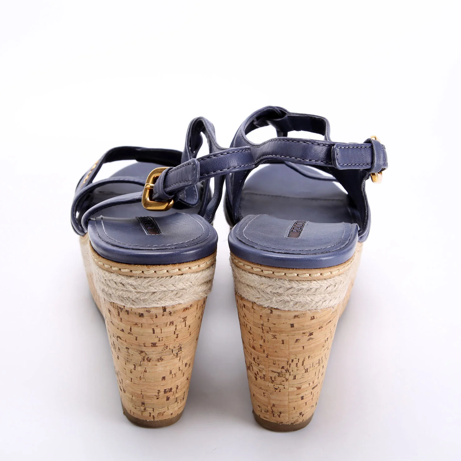 Cork Sandal Wedges Size 41 Navy - Image 4