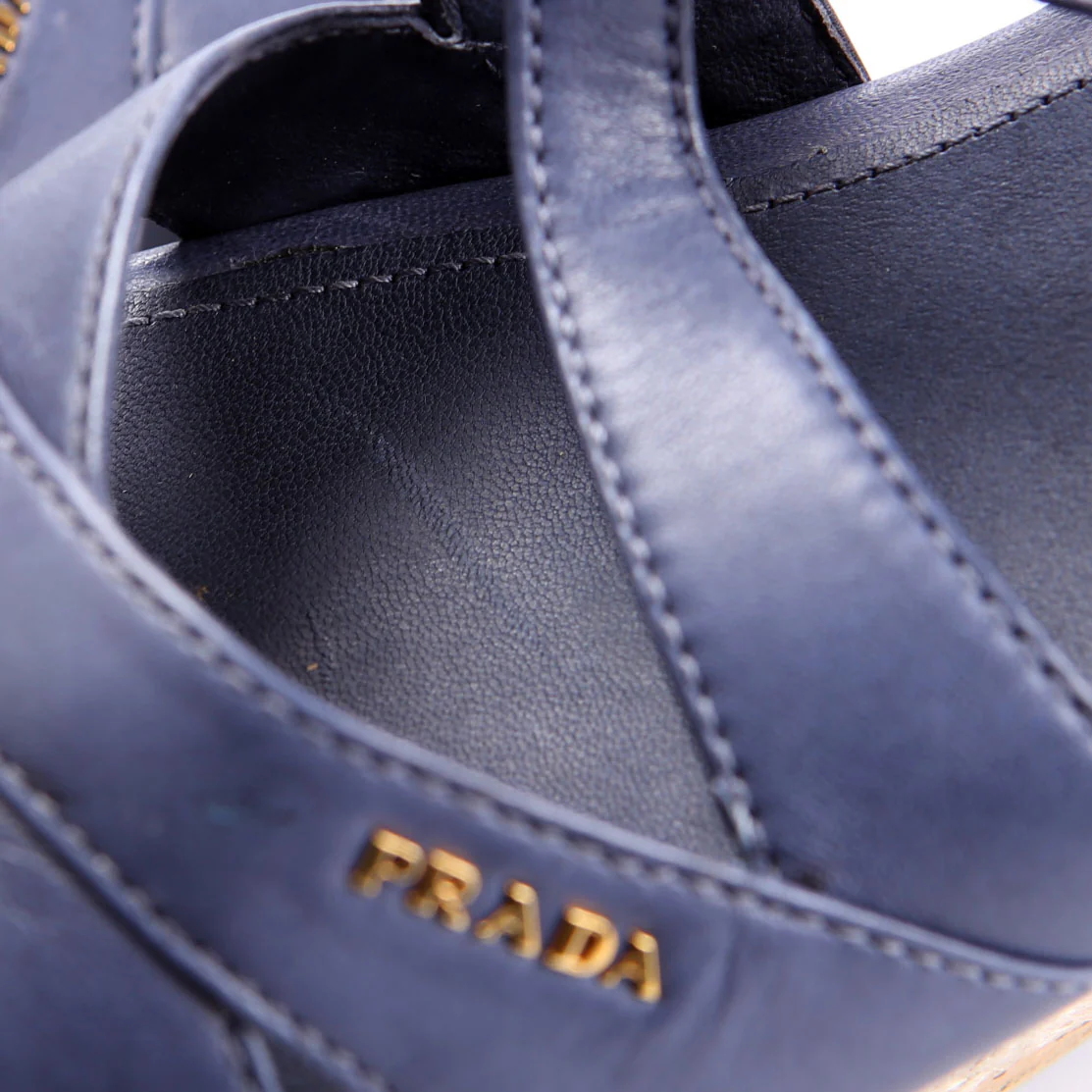 Cork Sandal Wedges Size 41 Navy - Image 9