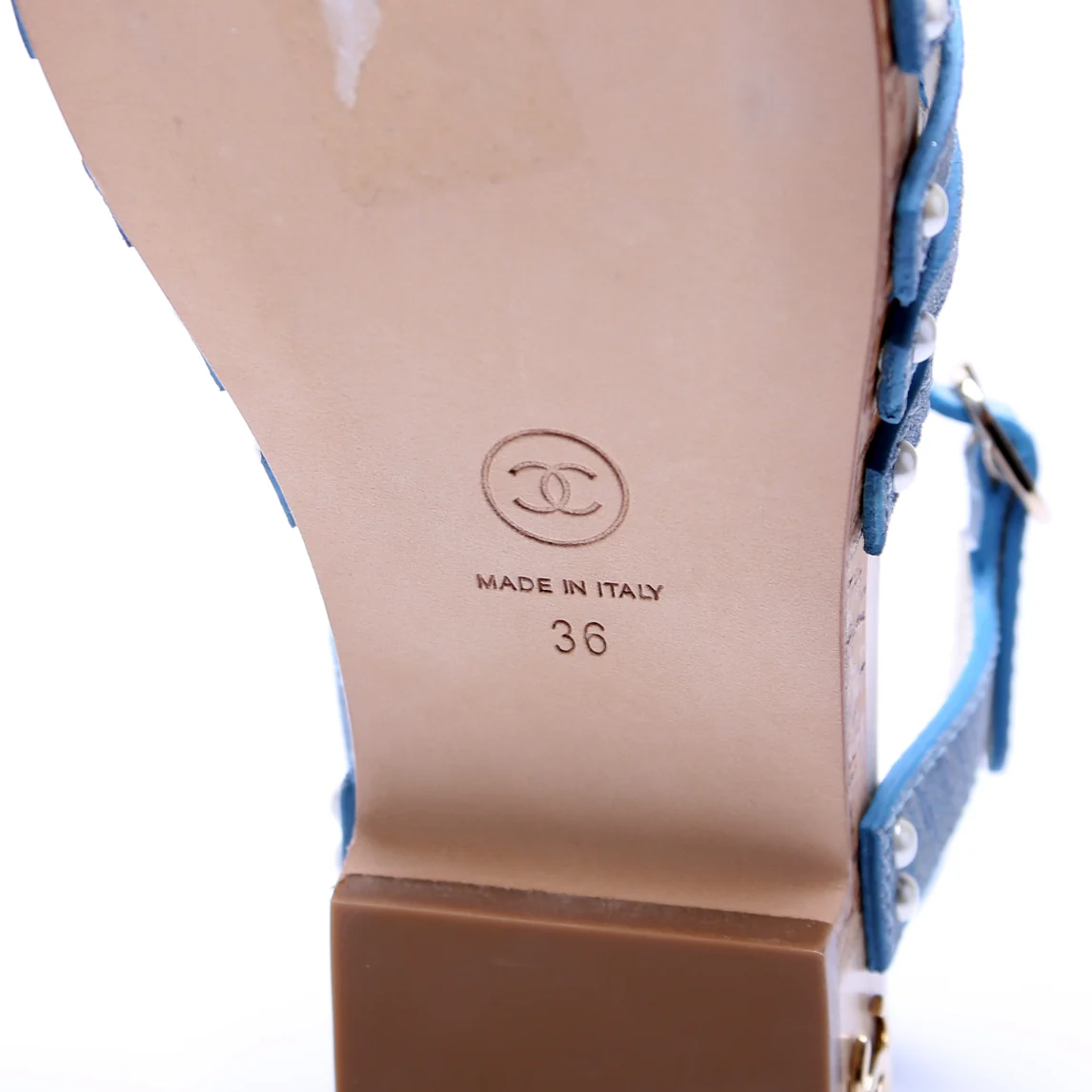 Corkwood Strappy Sandals Size 36 Blue - Image 7