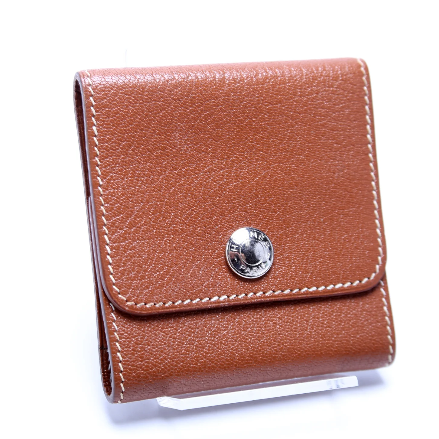 Courchevel Leather Post It Notepad Holder GM Brown - Image 2