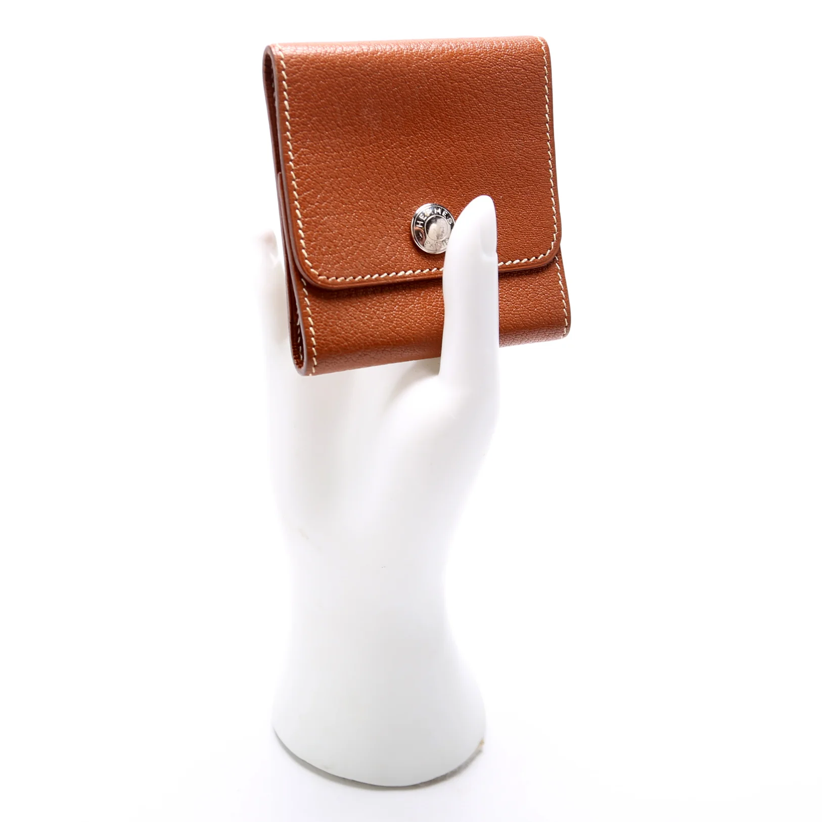 Courchevel Leather Post It Notepad Holder GM Brown - Image 9